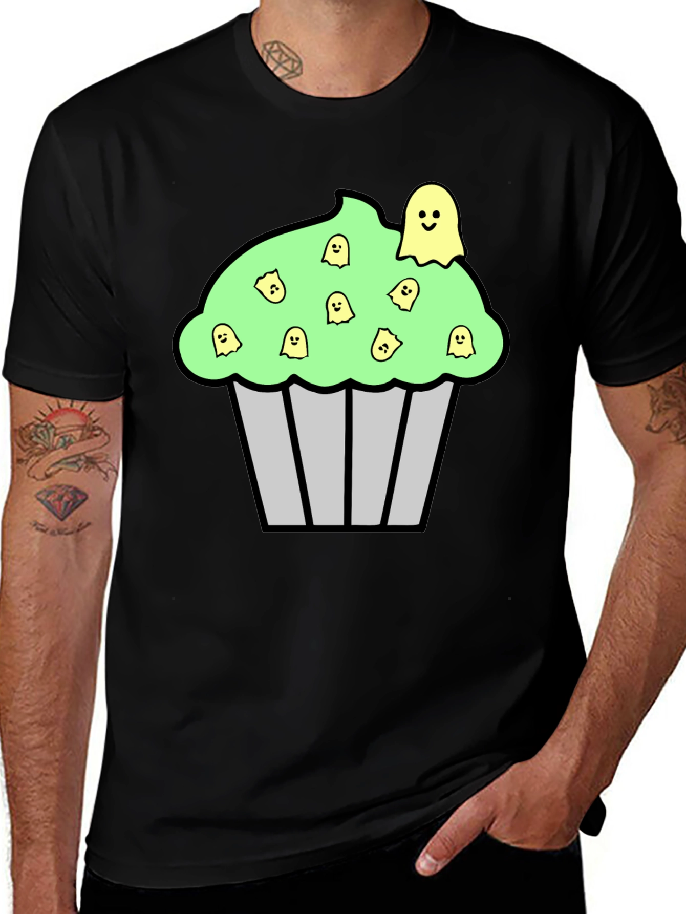 Variant 20 of Spooky Cupcake Graphic Tee - Halloween T-Shirt