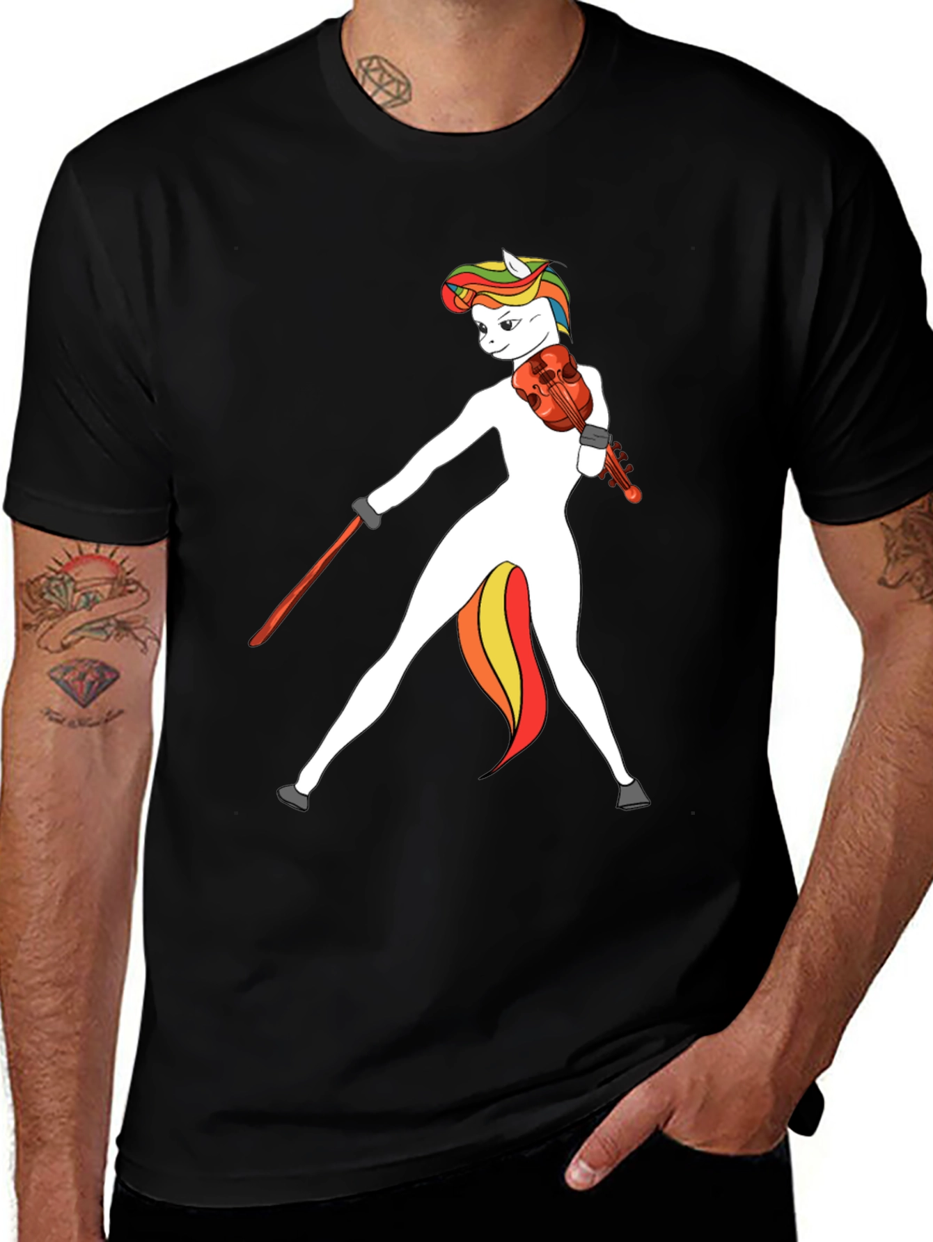 Variant 8 of Unicorn Violinist Graphic T-Shirt - Quirky & Unique Tee