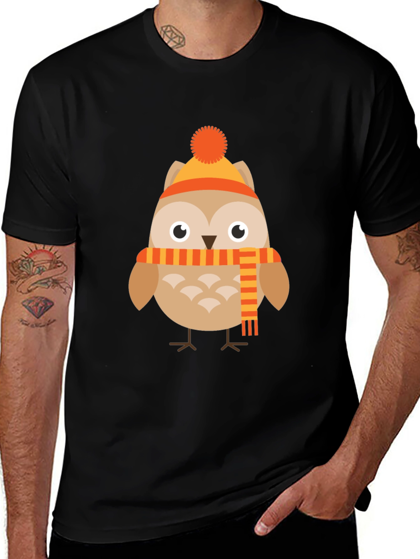 Variant 27 of Owl in Winter Gear Graphic Tee