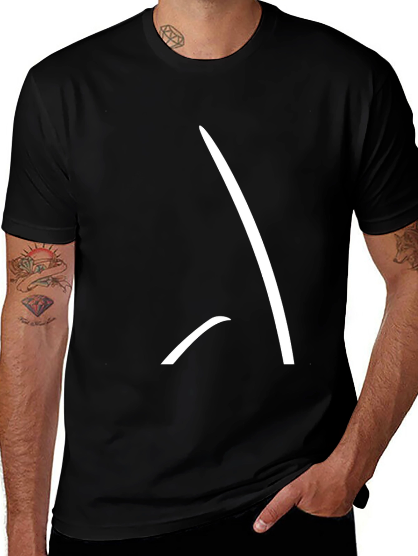 Variant 28 of Abstract Graphic Print Black T-Shirt