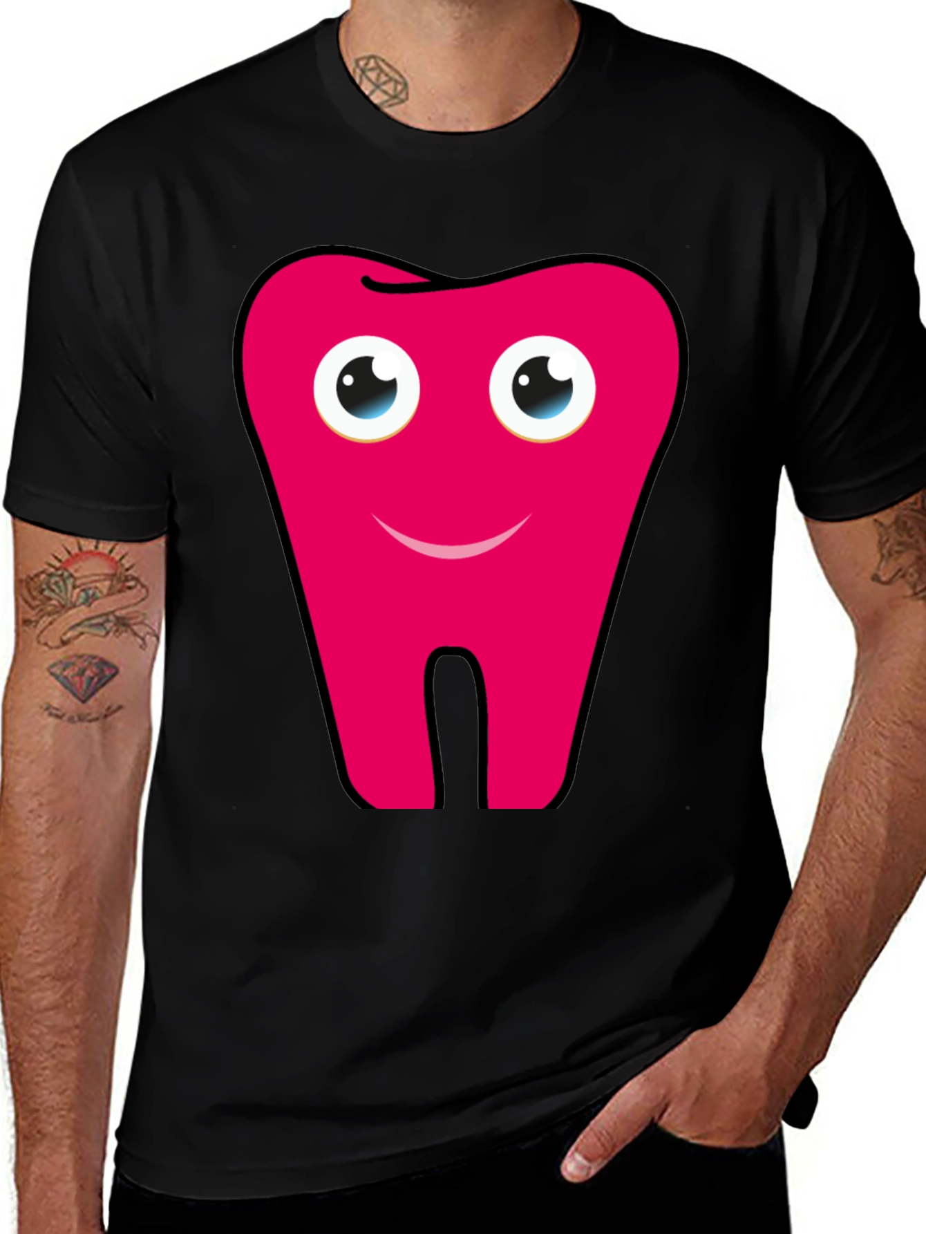 Variant 20 of Funny Tooth Graphic Black T-Shirt