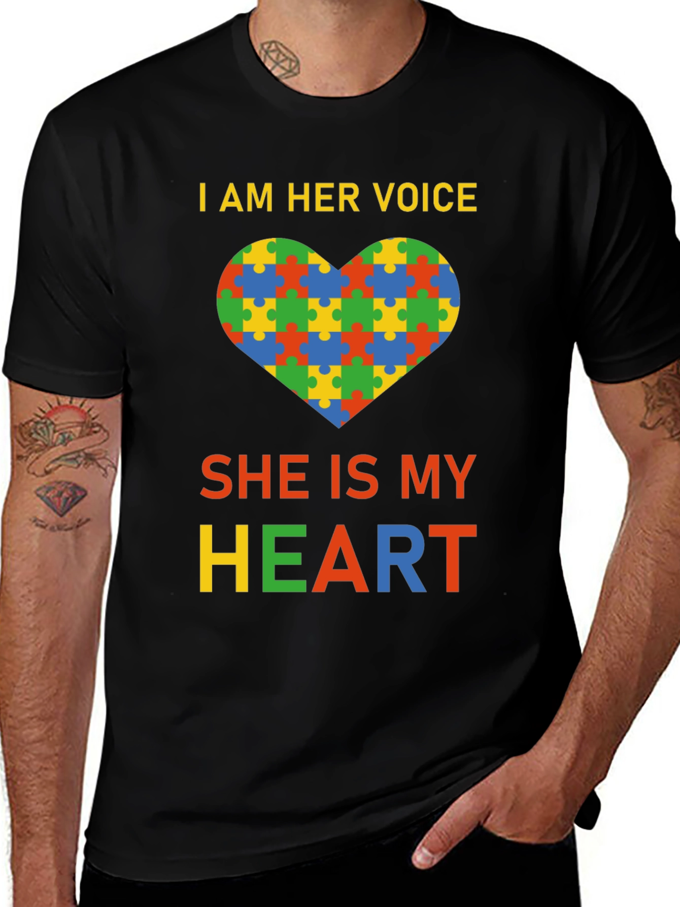 Variant 22 of Autism Awareness 'She Is My Heart' T-Shirt