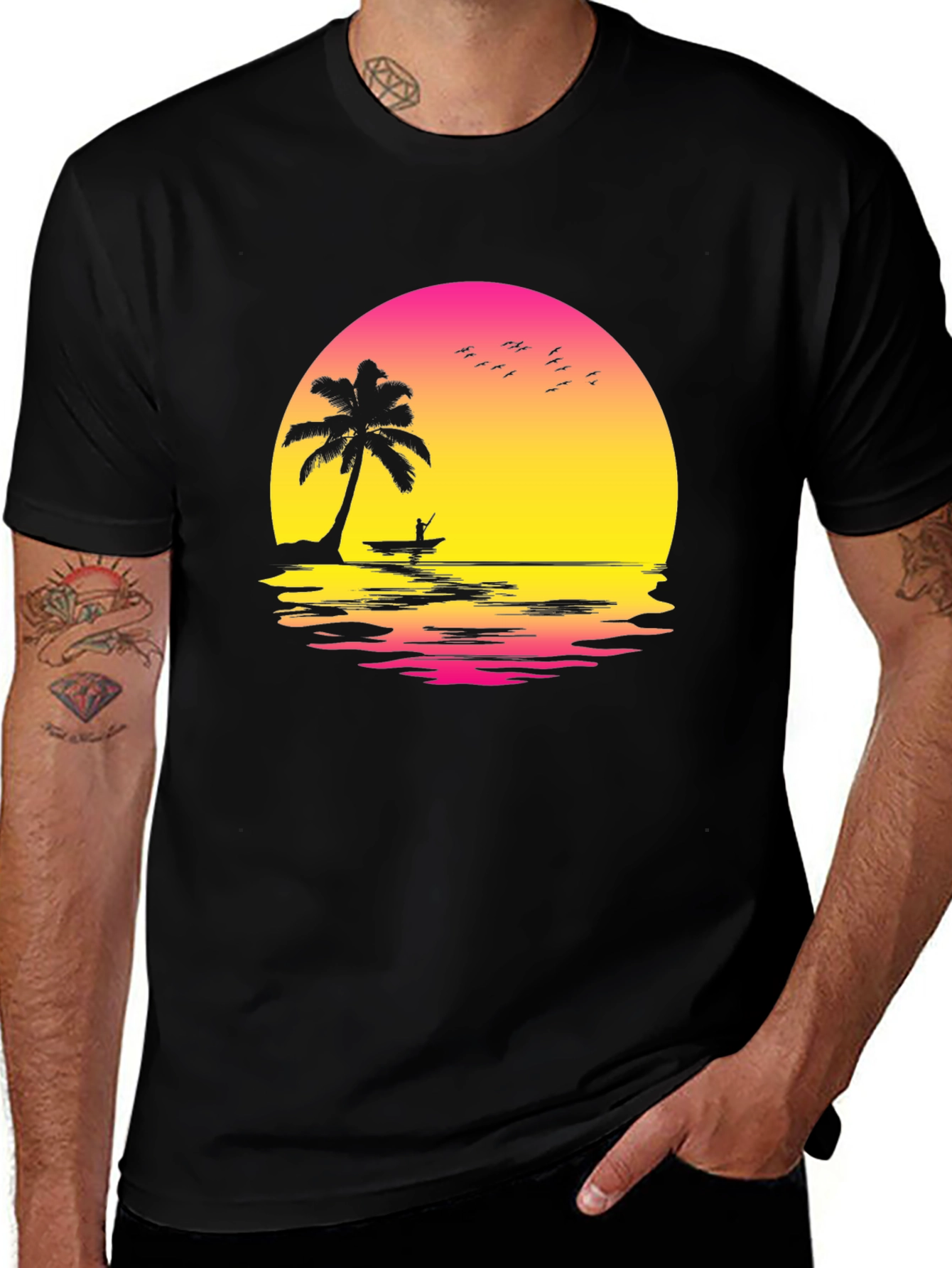 Variant 6 of Sunset Palm Tree Graphic Tee