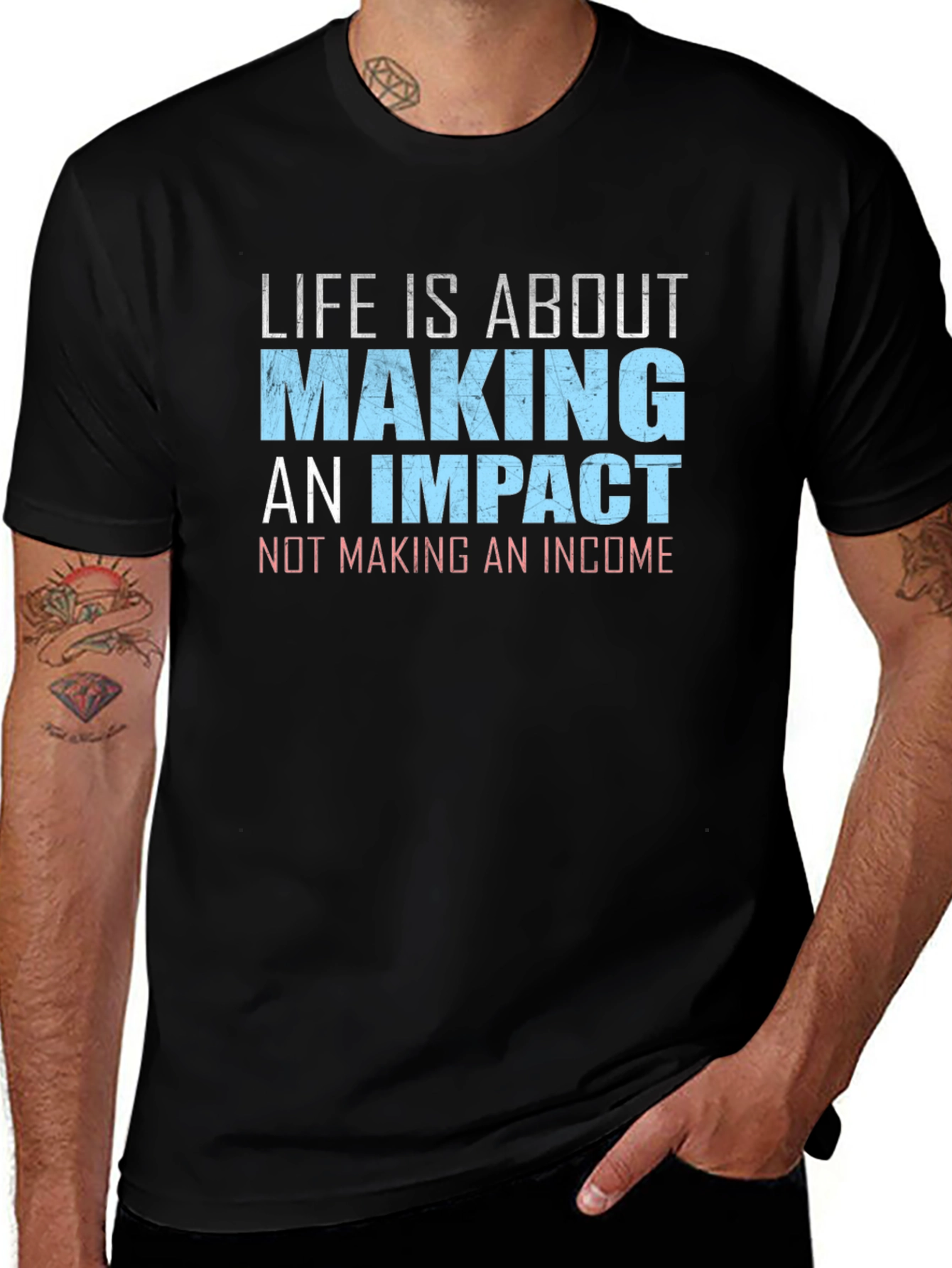 Variant 18 of Impact Over Income T-Shirt - Motivational Tee