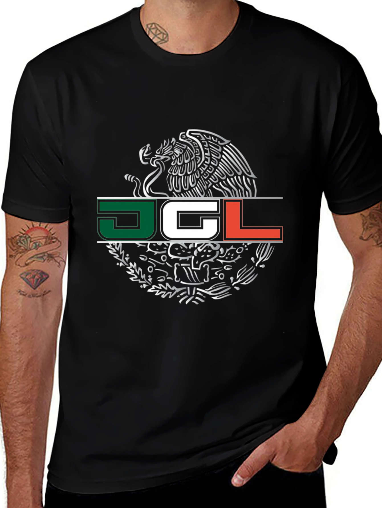Mexico Emblem Graphic T-Shirt - Black