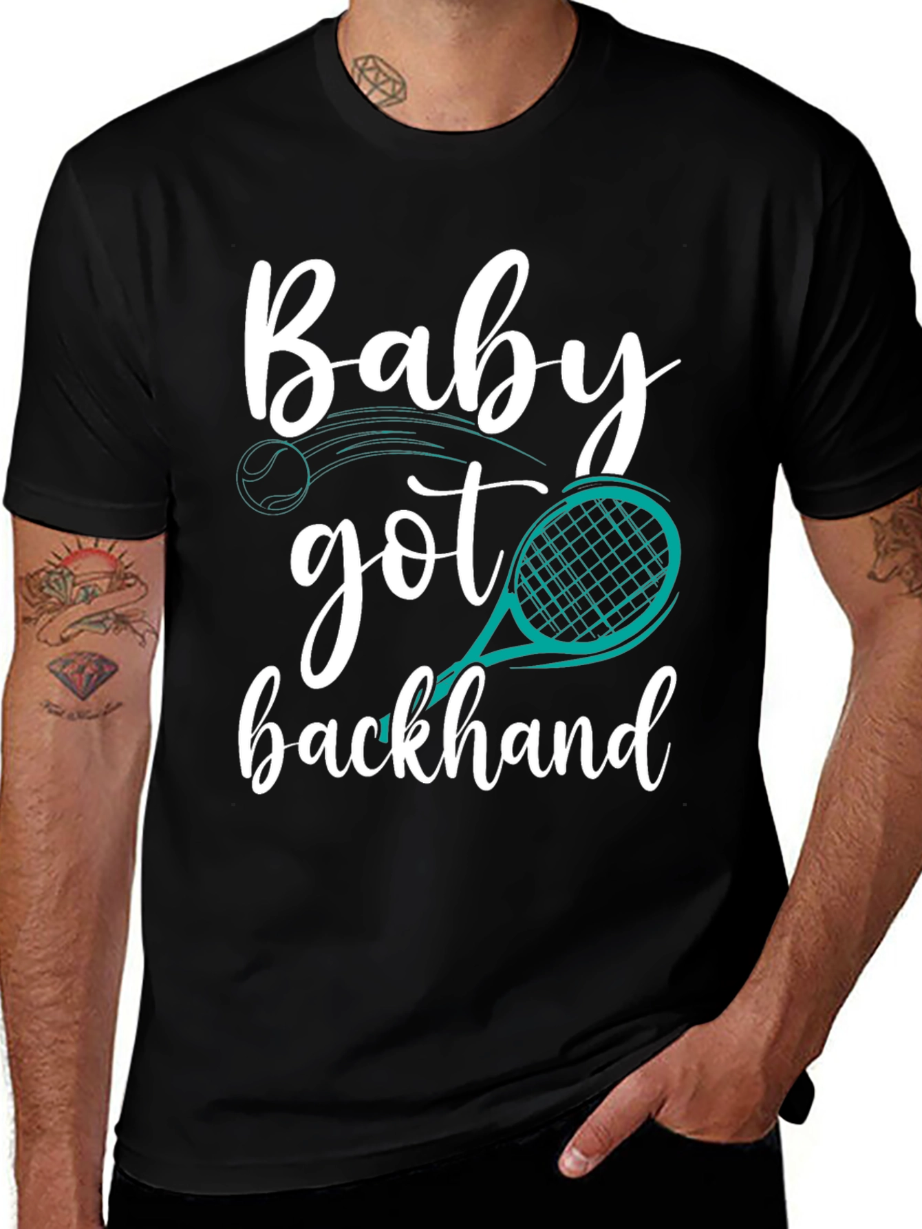Variant 6 of Baby Got Backhand Tennis Graphic T-Shirt