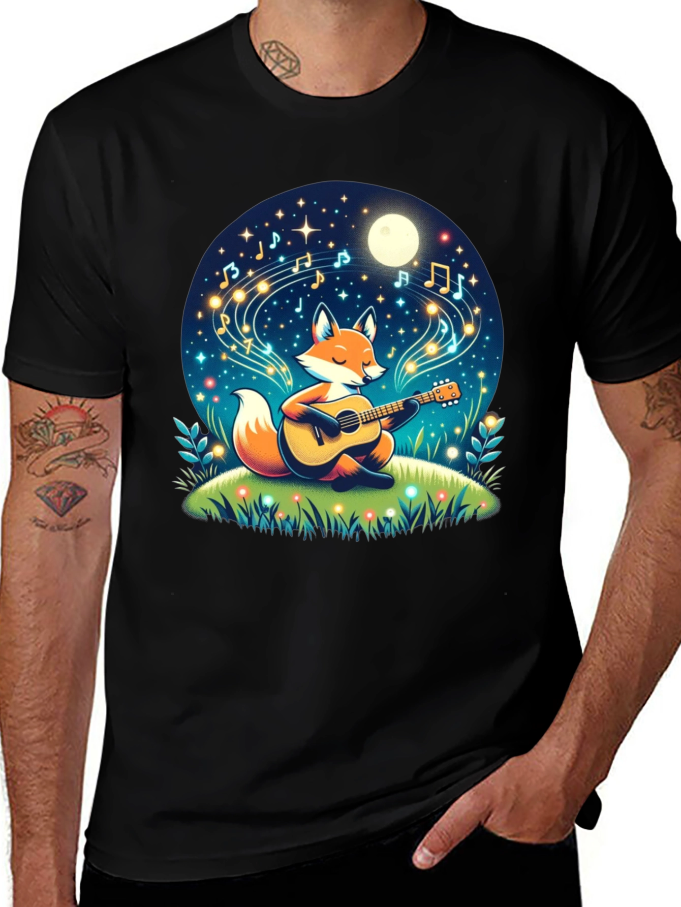Variant 3 of Fox Guitarist Graphic Tee - Unique Design