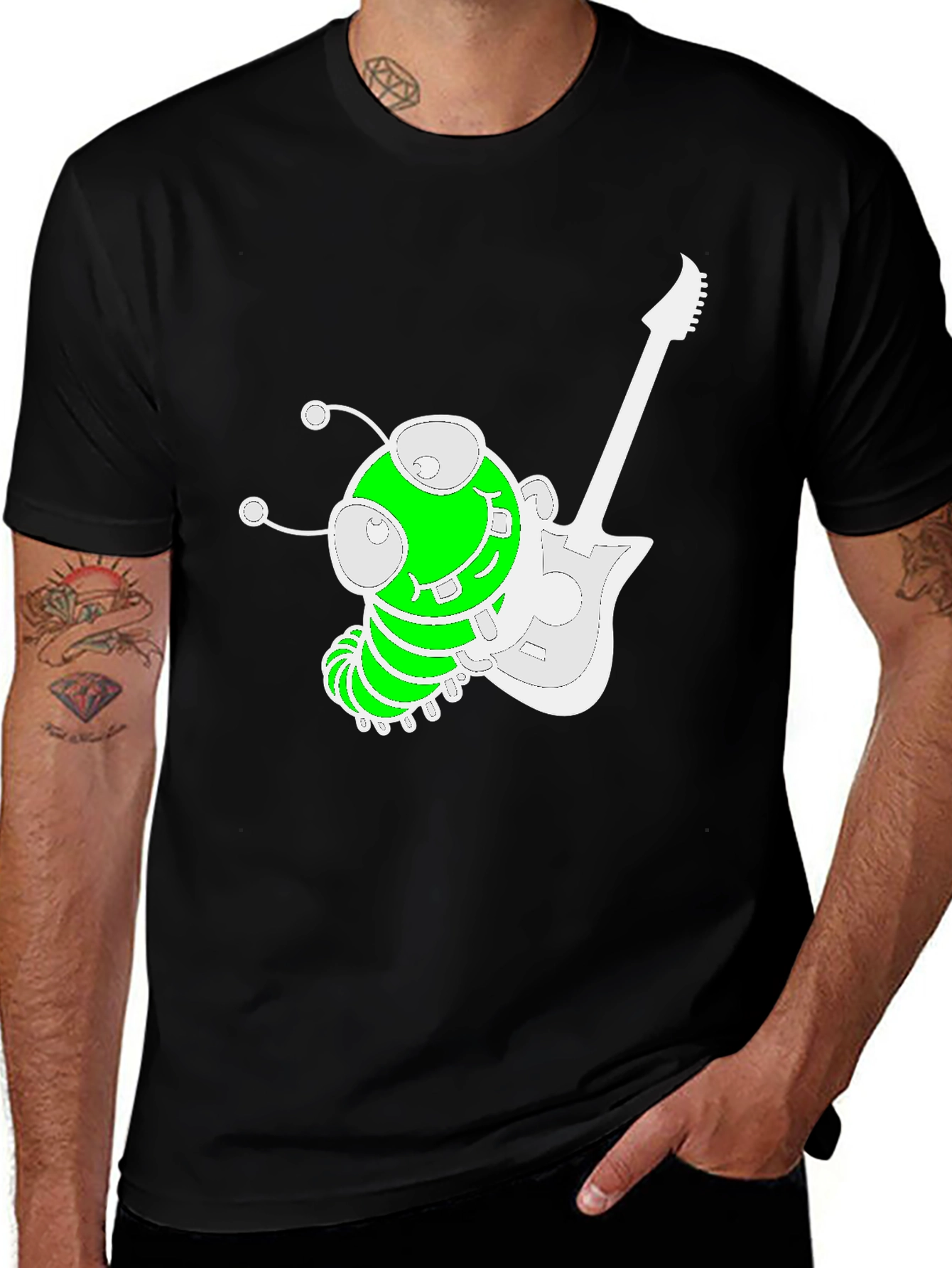Variant 22 of Funky Alien Guitarist Graphic Tee - Black