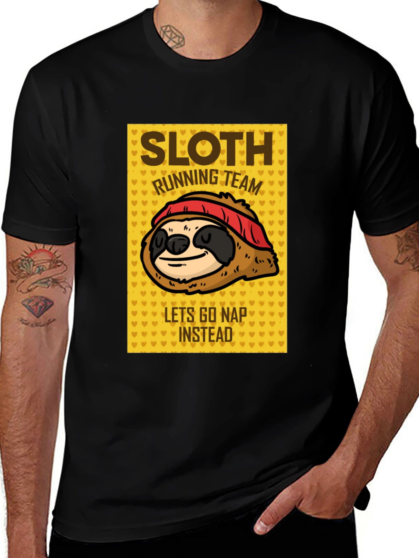 Sloth Running Team T-Shirt - Funny Nap Time Tee