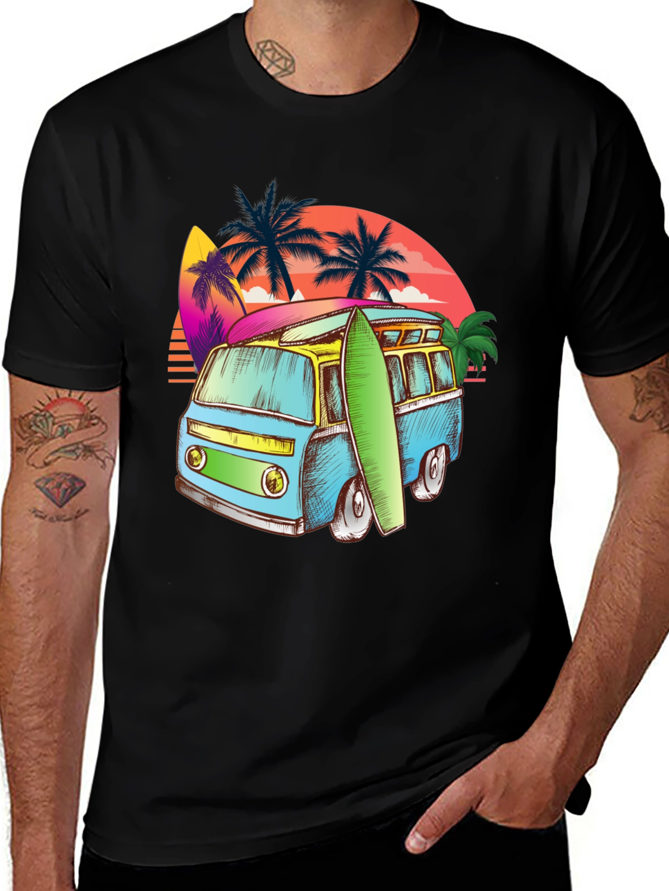 Variant 23 of Retro Surf Van Tee - Beach Vibes