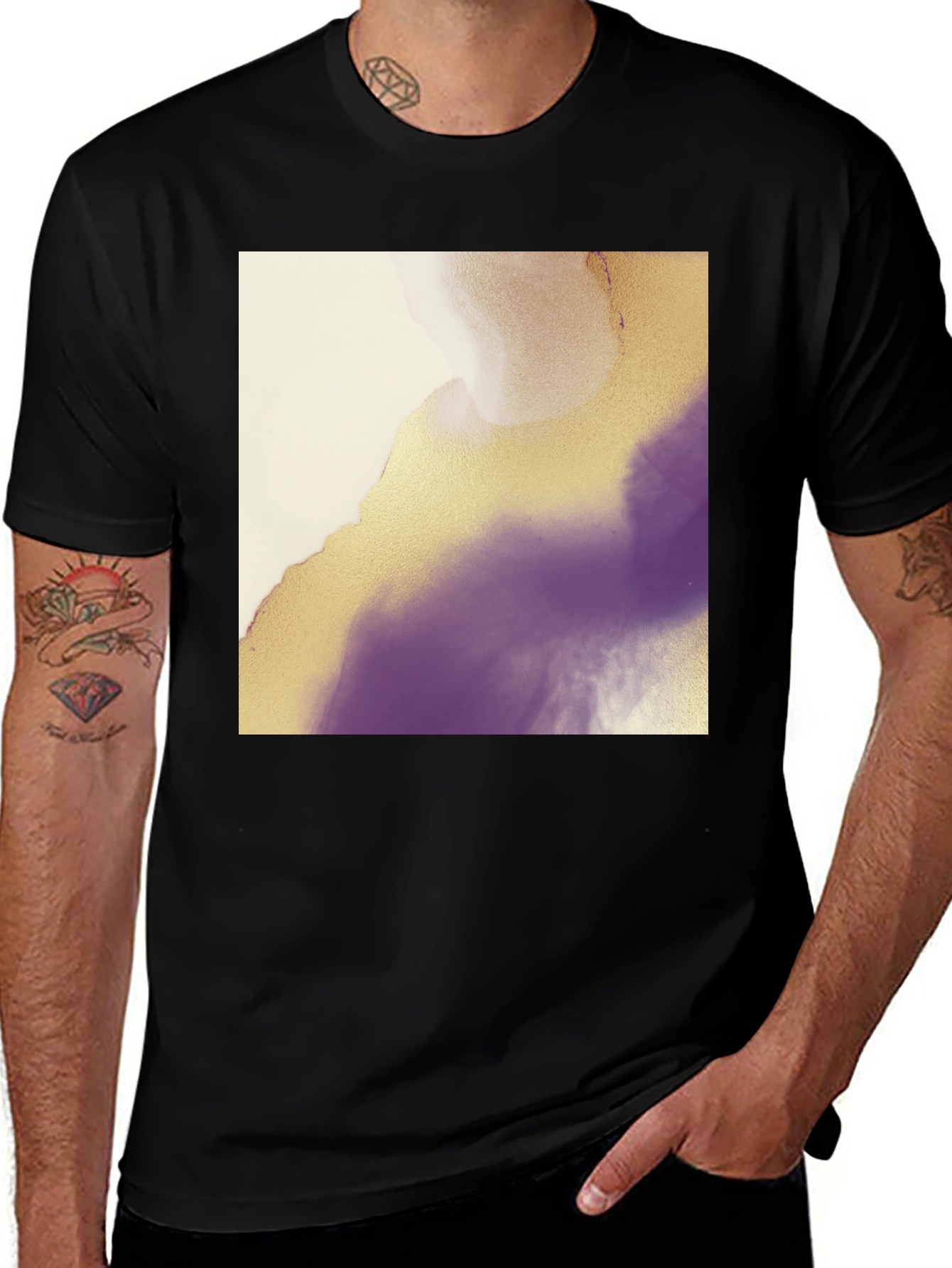 Variant 23 of Abstract Art Graphic Tee - Black