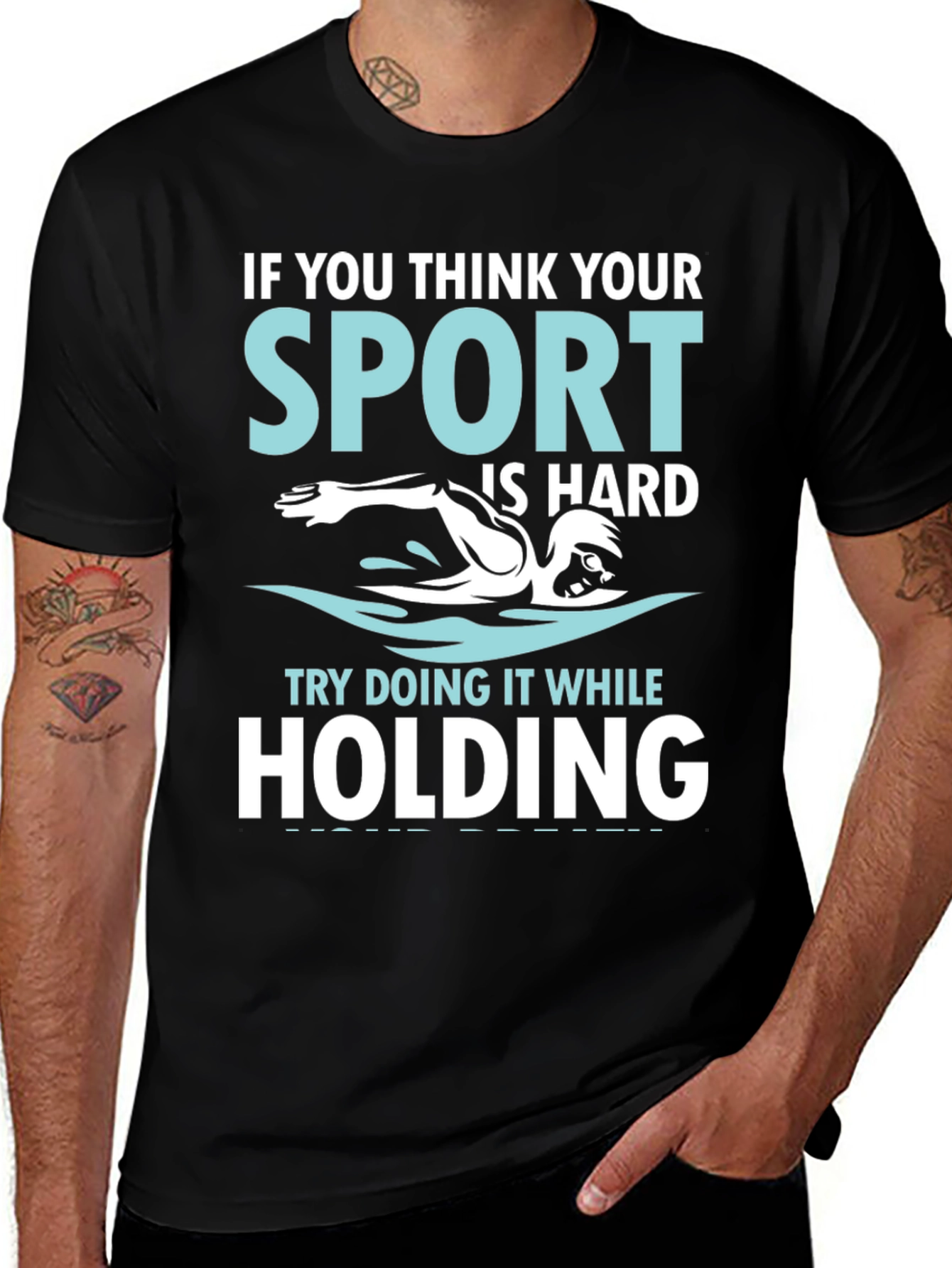 Variant 24 of Funny Swimming T-Shirt - Hard Sport Challenge Tee