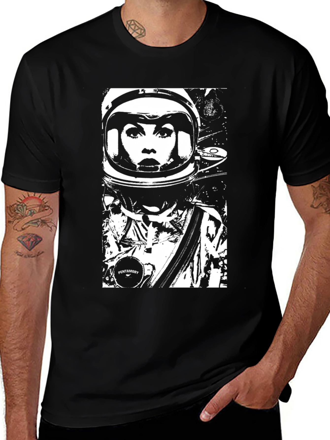 Variant 22 of Astronaut Graphic Black T-Shirt