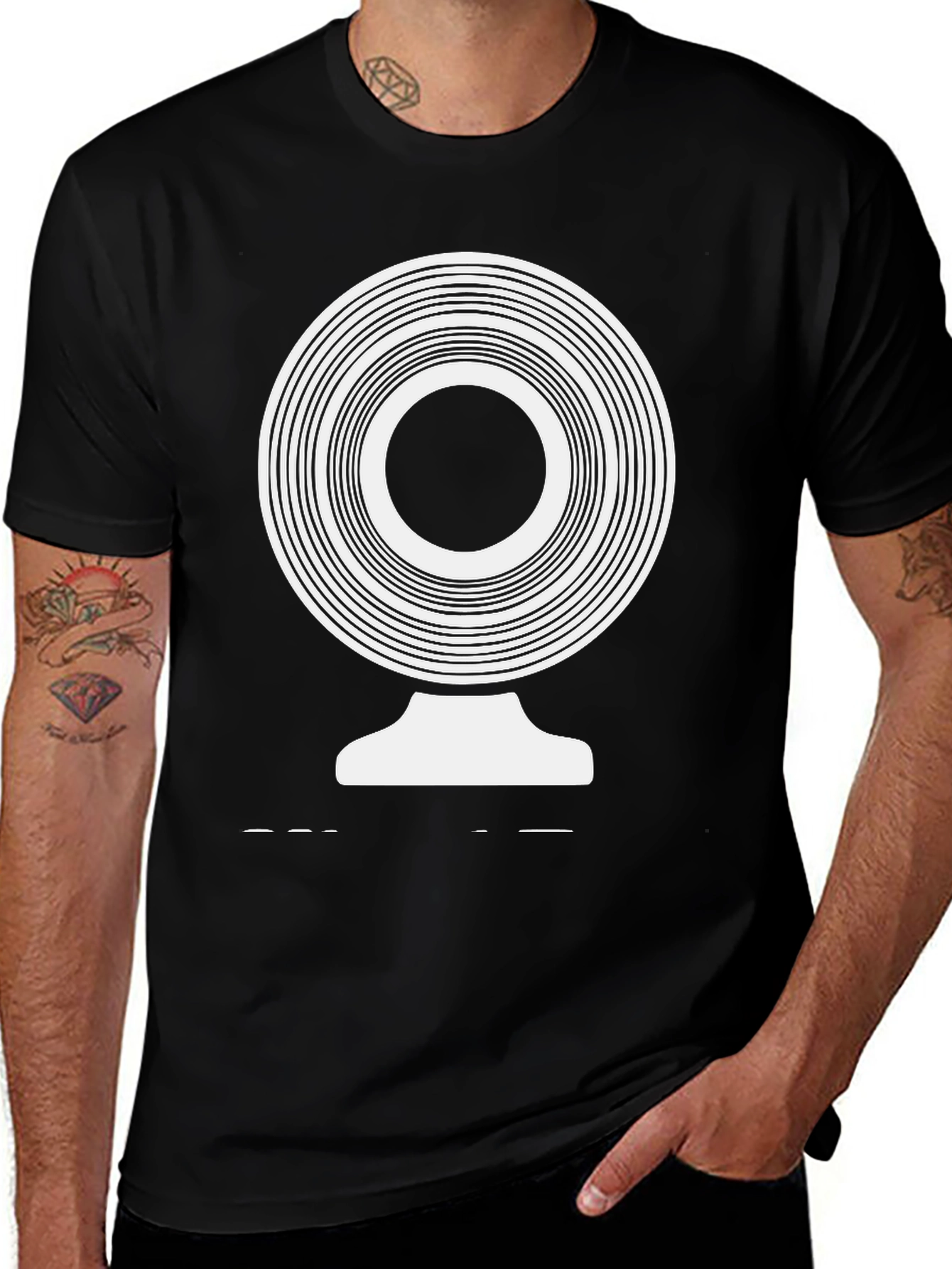 Variant 27 of Graphic Tee with Concentric Circle Design