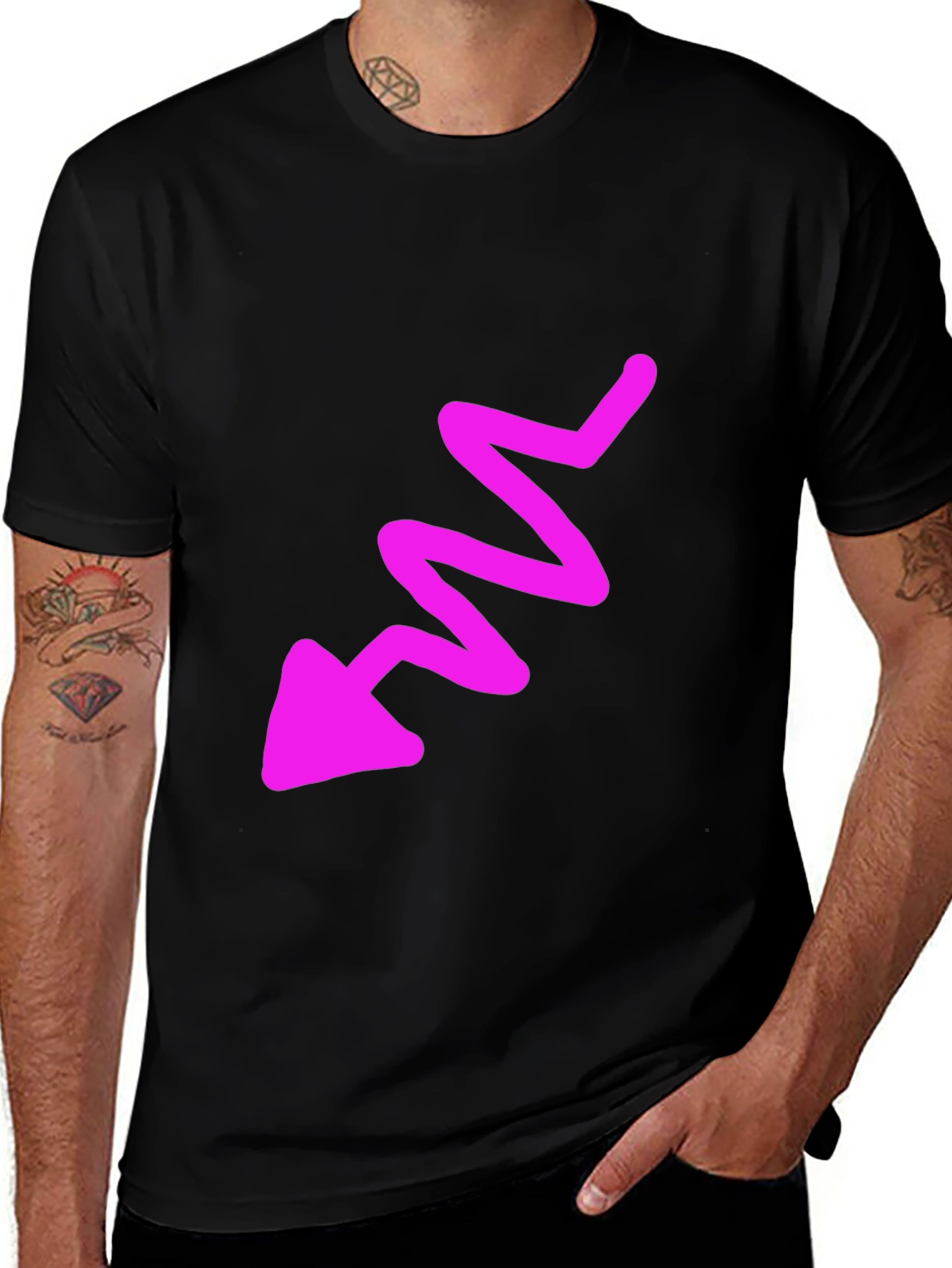 Variant 5 of Funky Arrow Graphic Tee - Men's Black T-Shirt