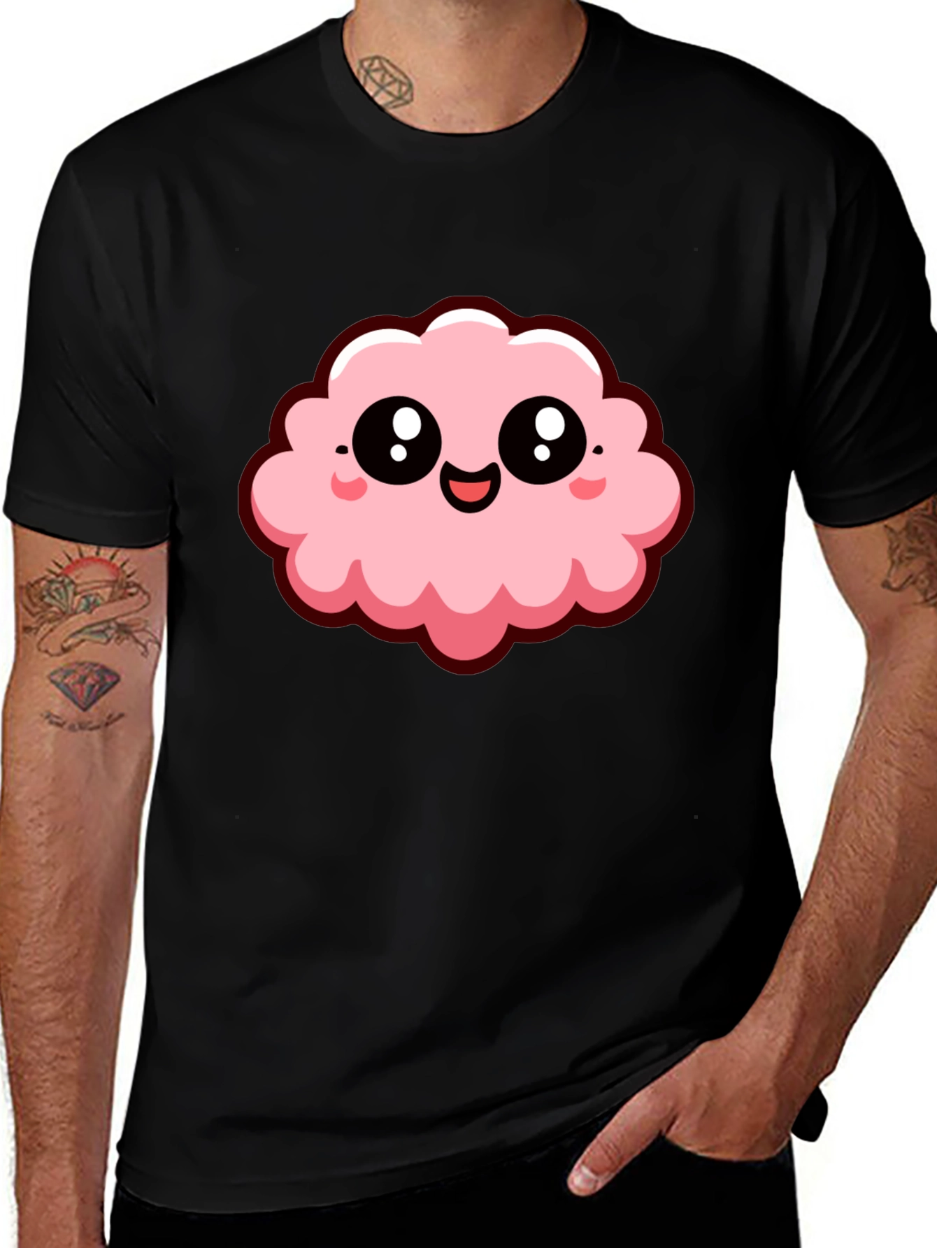 Variant 27 of Cute Kawaii Cloud Graphic Tee - Black