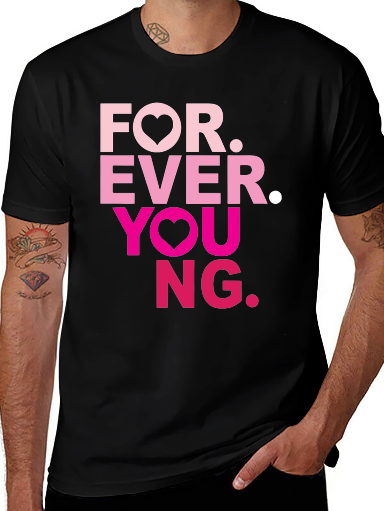 Forever Young Graphic Tee - Black