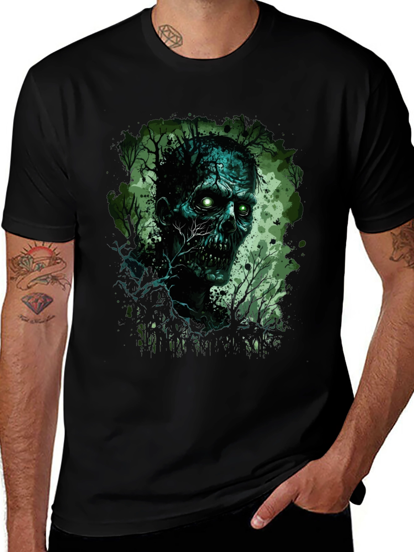 Variant 3 of Zombie Forest Graphic Tee - Dark & Creepy Style