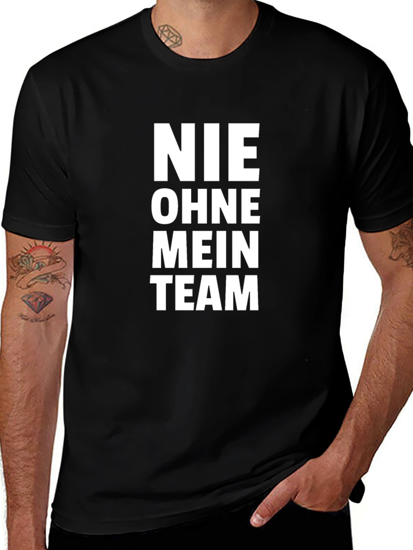 Variant 2 of Nie Ohne Mein Team Black Graphic T-Shirt