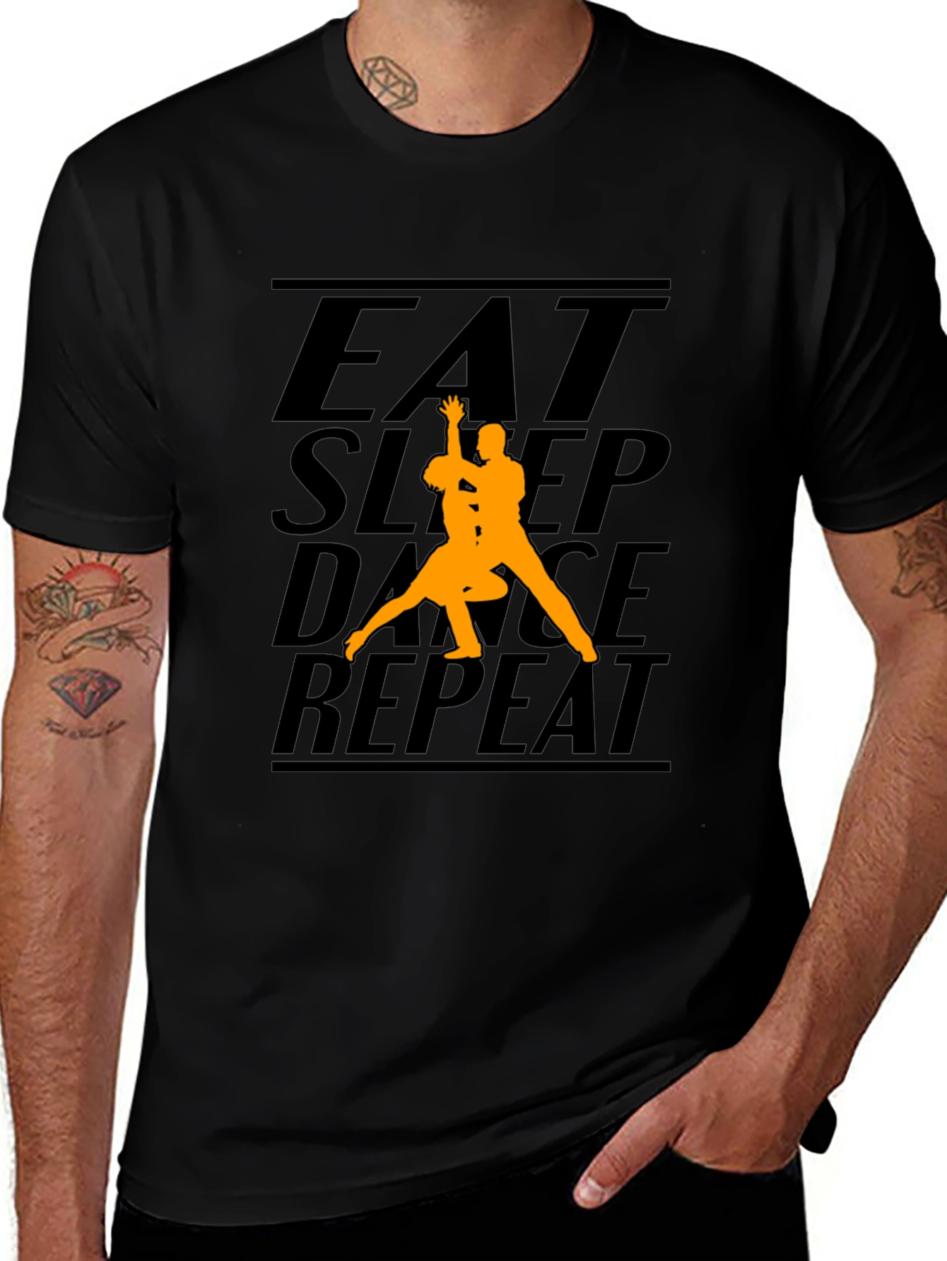 Variant 13 of Eat Sleep Dance Repeat Graphic Tee - Black