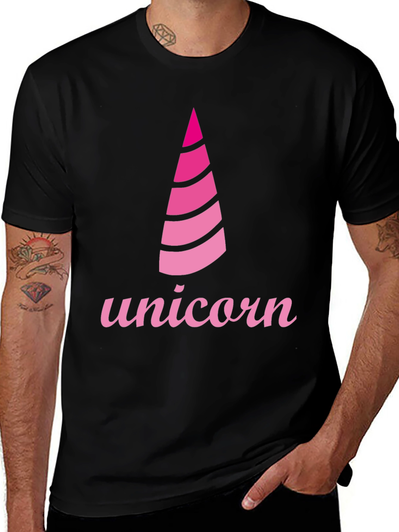 Variant 6 of Unicorn Graphic Tee - Black Cotton Blend