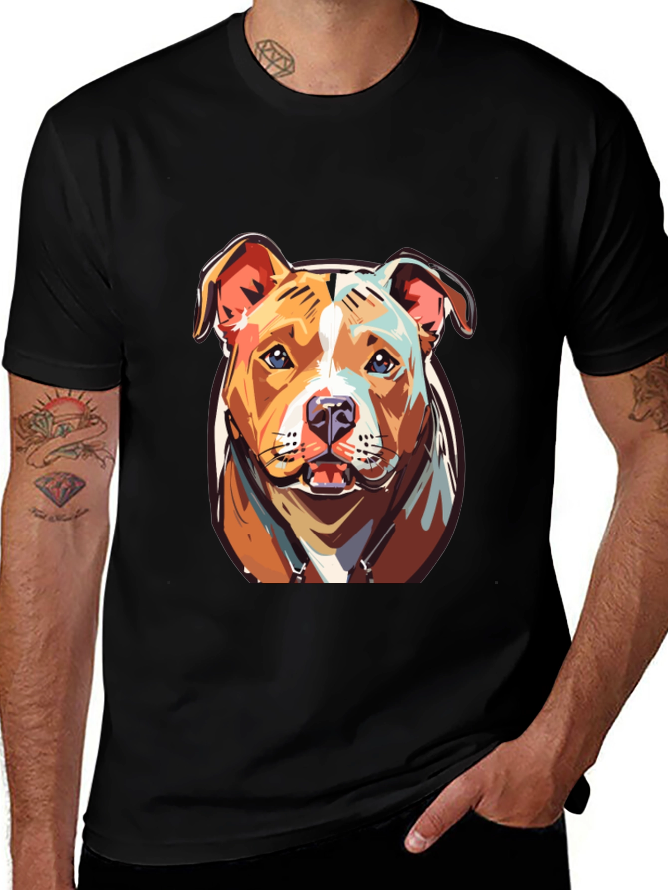 Variant 11 of Cool Pitbull Dog Graphic Print Tee