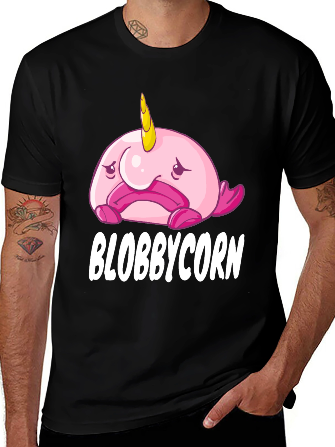 Blobbycorn T-Shirt - Funny Pink Blobfish Unicorn Tee