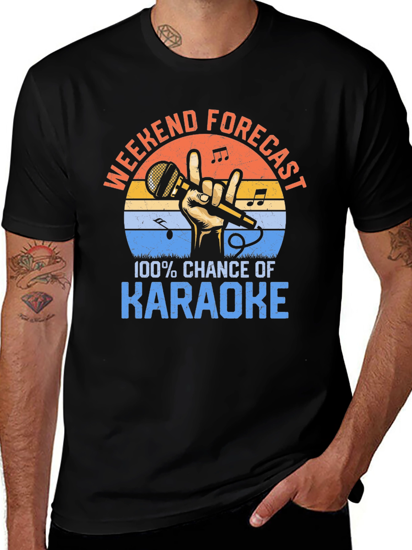 Variant 23 of Karaoke Weekend Forecast T-Shirt