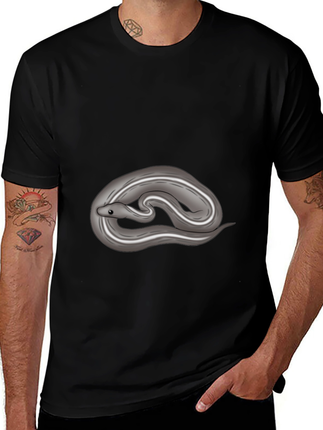Variant 15 of Snake Print Tee - Cool Casual Style
