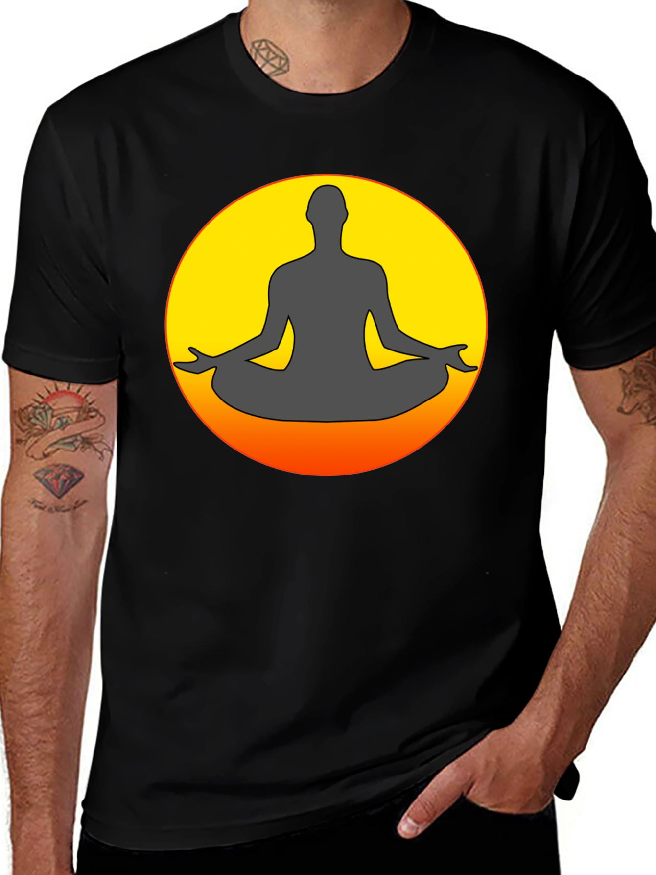 Variant 4 of Yoga Meditation Silhouette Graphic Tee