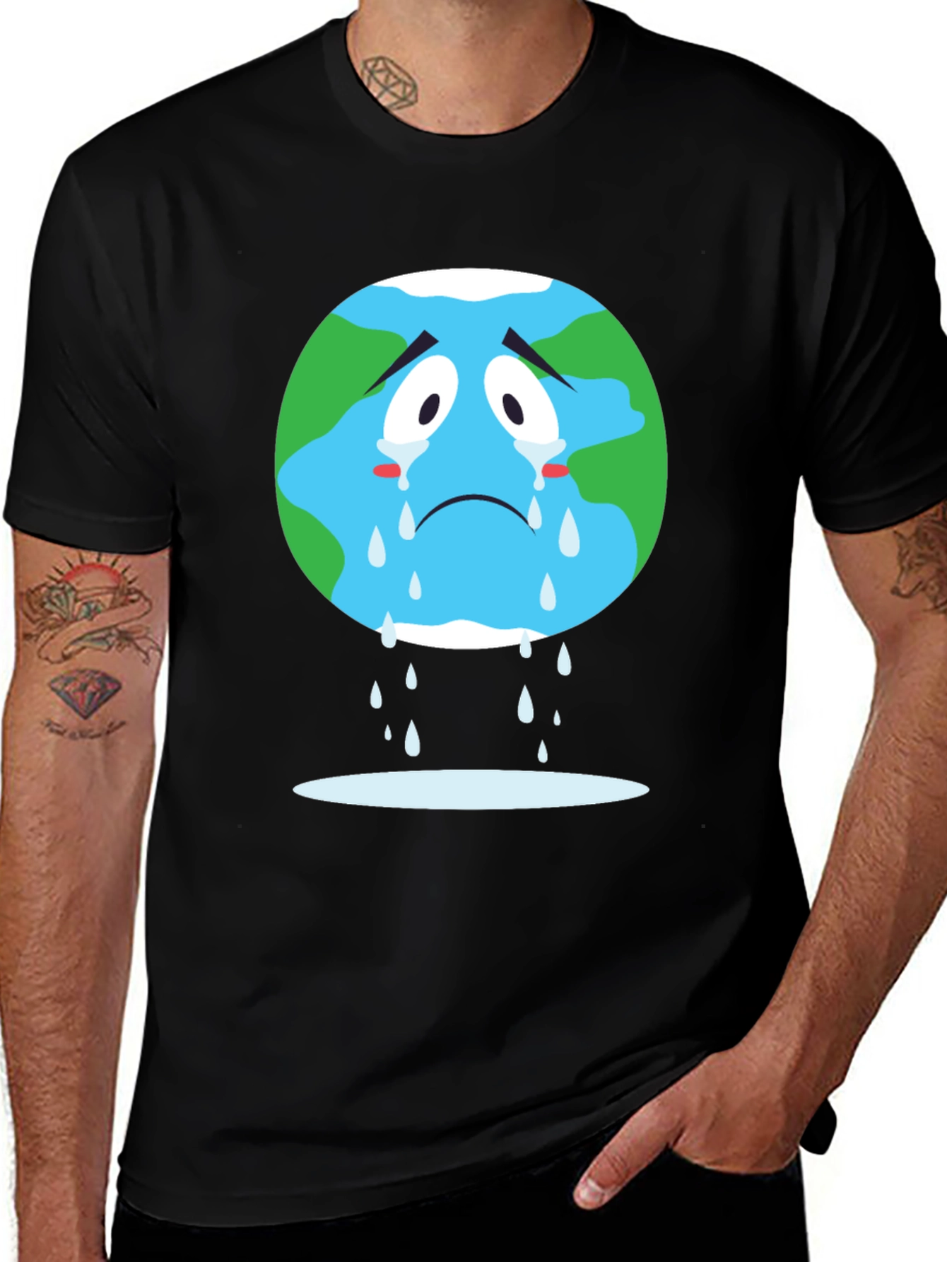 Sad Earth Graphic Tee - Black