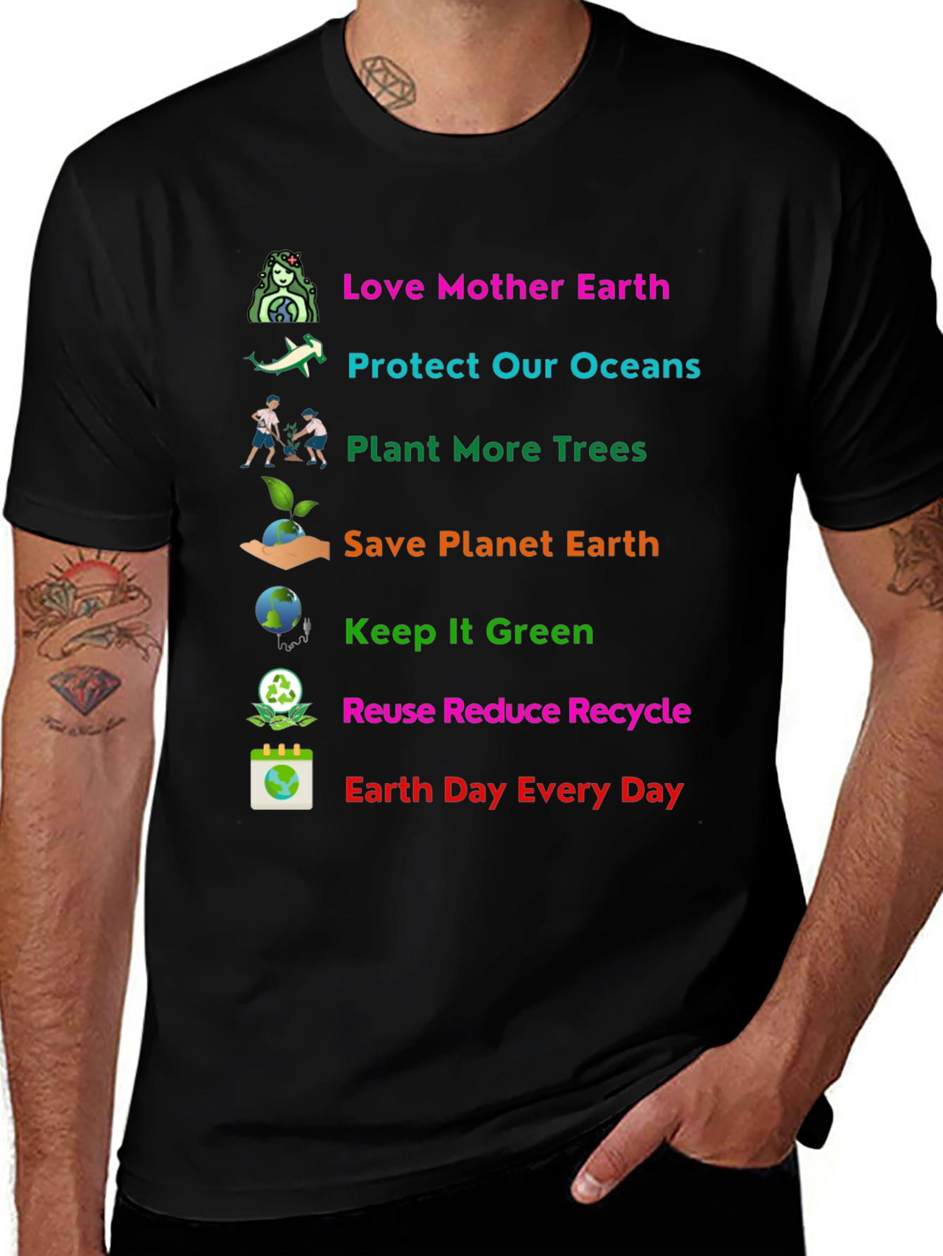 Eco-Friendly Earth Day Graphic T-Shirt