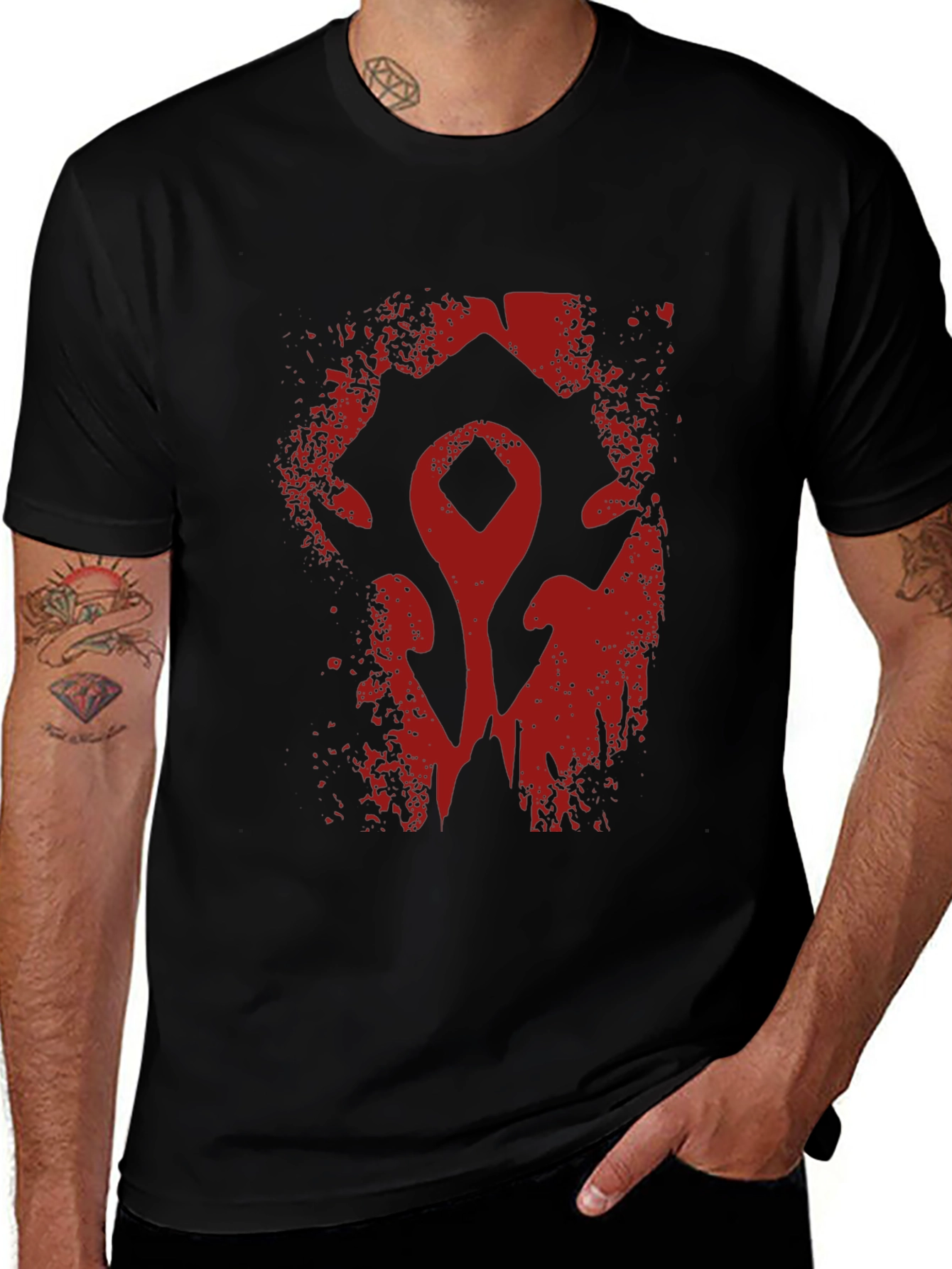 Variant 23 of Horde Symbol T-Shirt - Black Warcraft Tee