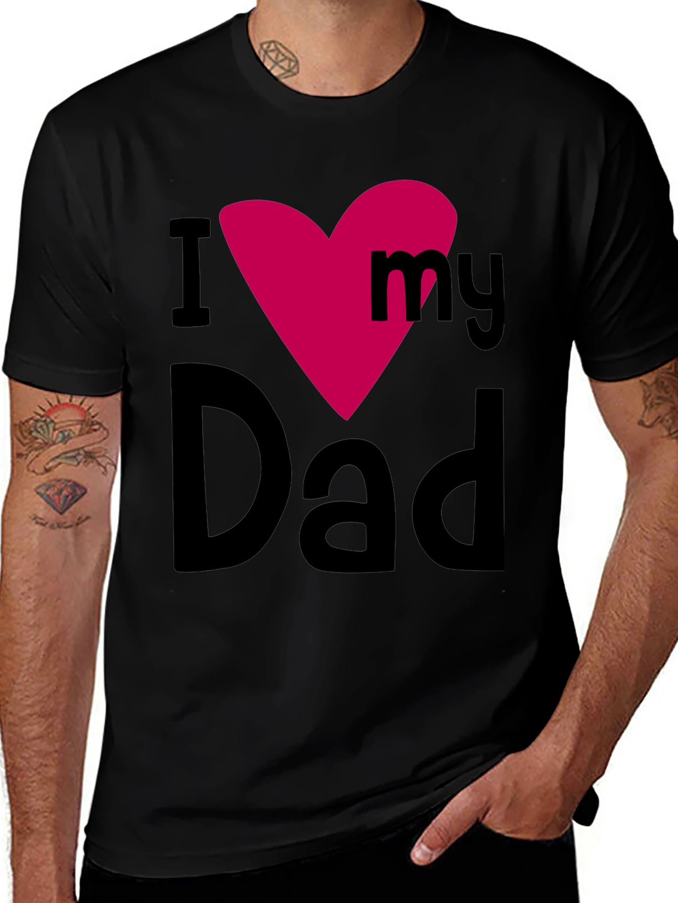 Variant 12 of I Heart My Dad Men's Black T-Shirt
