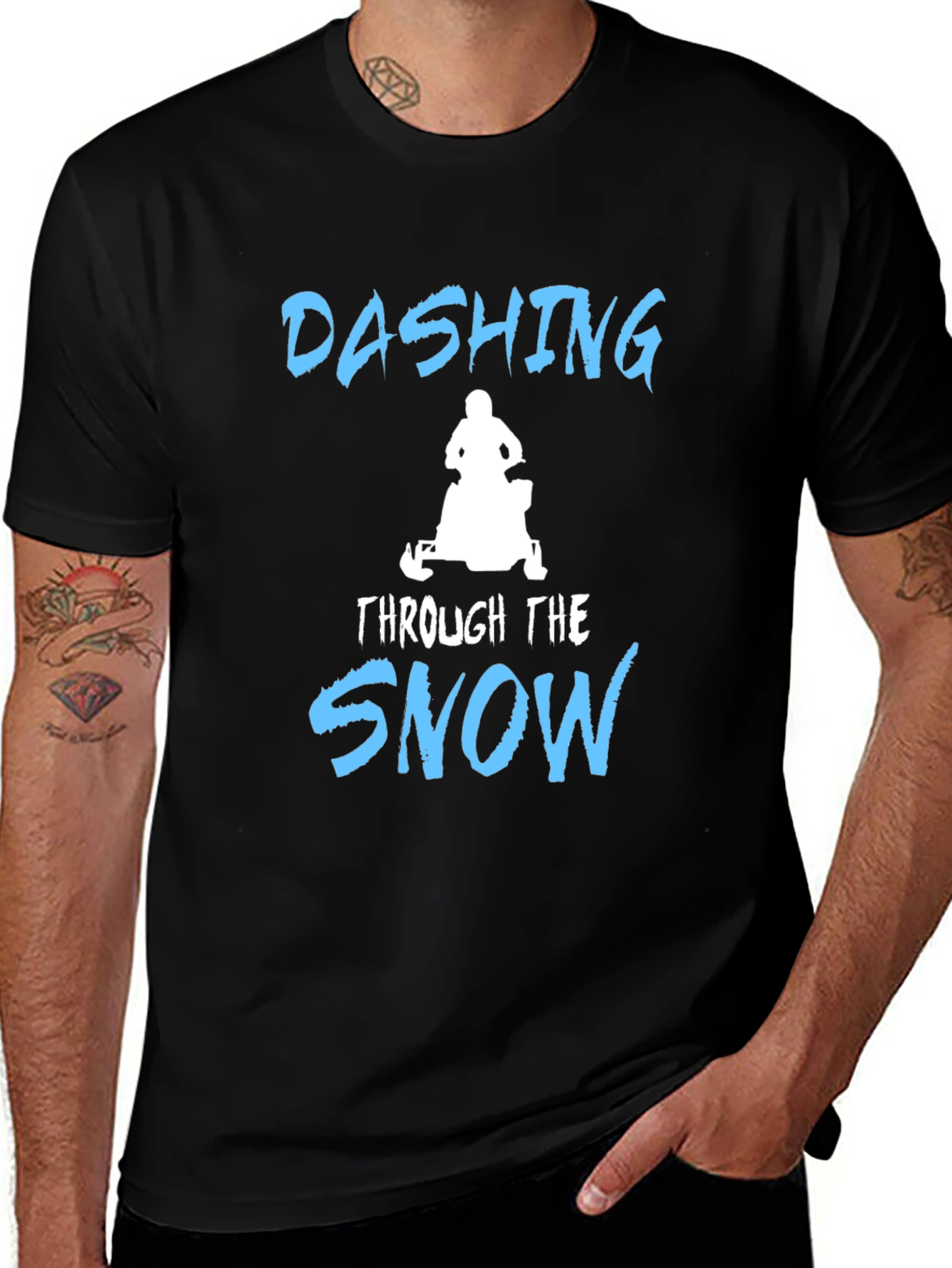 Variant 19 of Dashing Through the Snow T-Shirt - Black