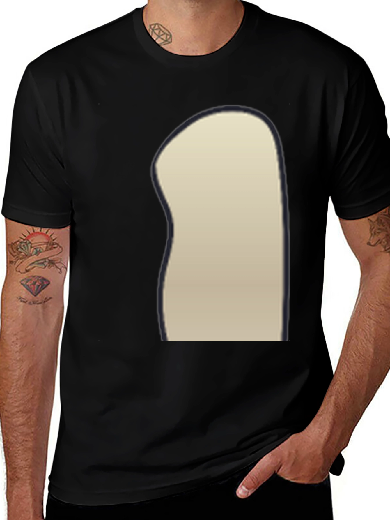 Variant 27 of Black Crew Neck T-Shirt with Unique Design