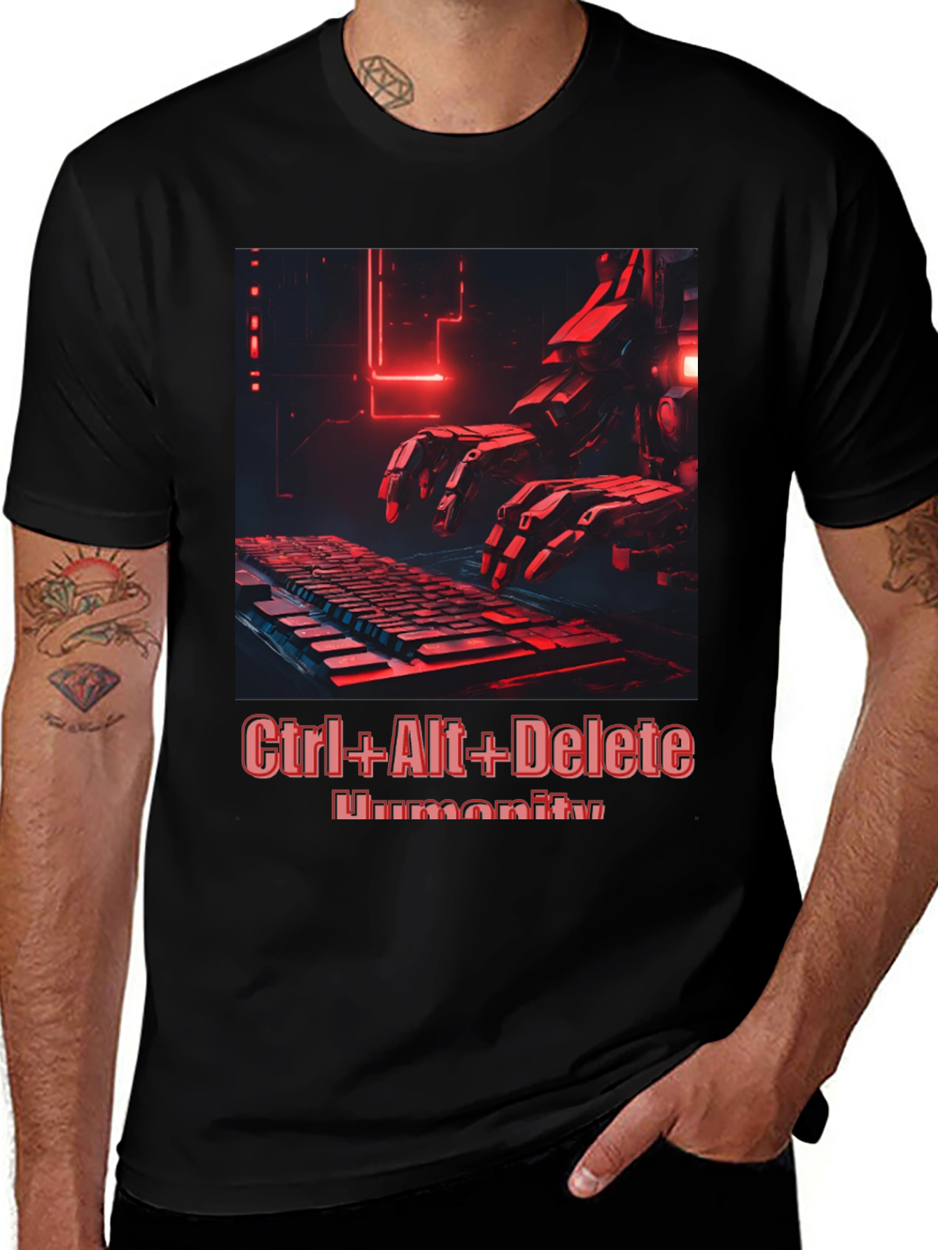 Ctrl+Alt+Delete Humanity T-Shirt - Cyberpunk Style