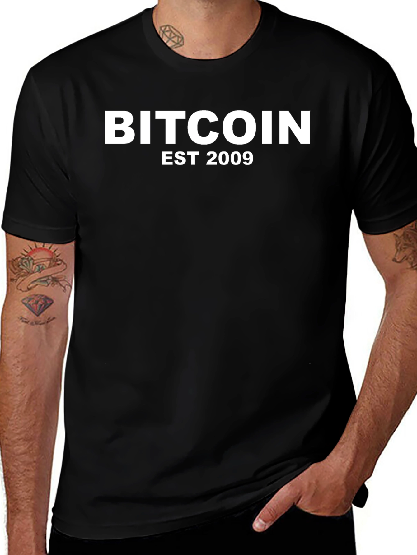 Variant 9 of Bitcoin Est 2009 Black T-Shirt Crypto Tee