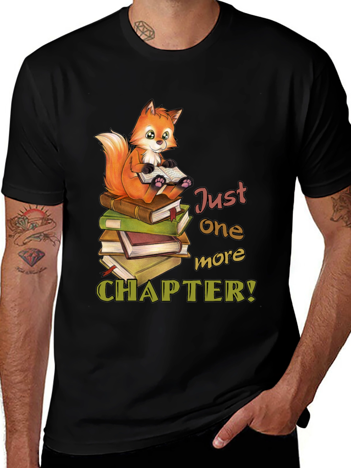 Variant 28 of Bookworm Fox T-Shirt - Just One More Chapter
