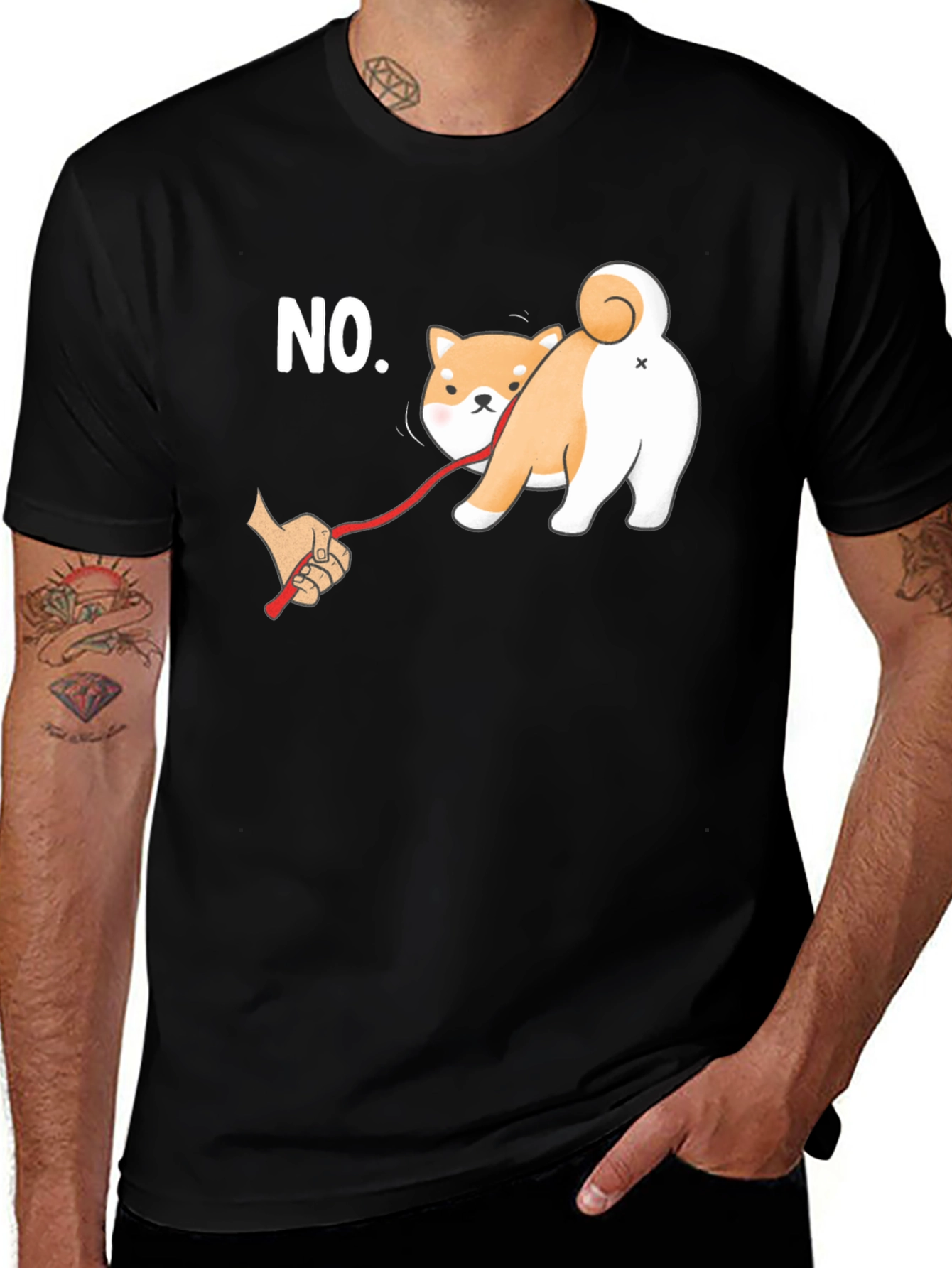 Variant 4 of Funny Shiba Inu "No" Dog T-Shirt