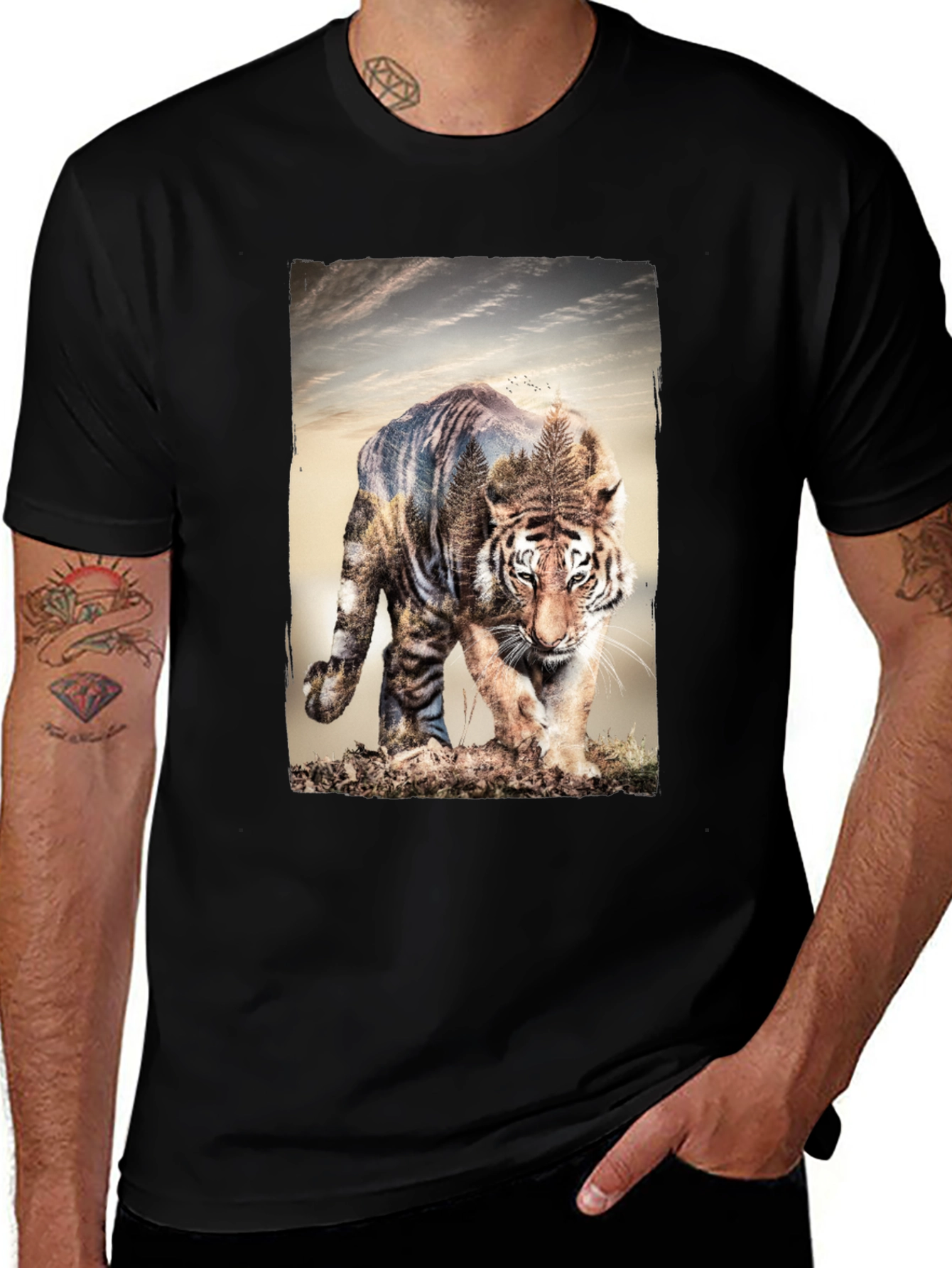 Variant 25 of Tiger Graphic Print Tee - Nature Inspired Style