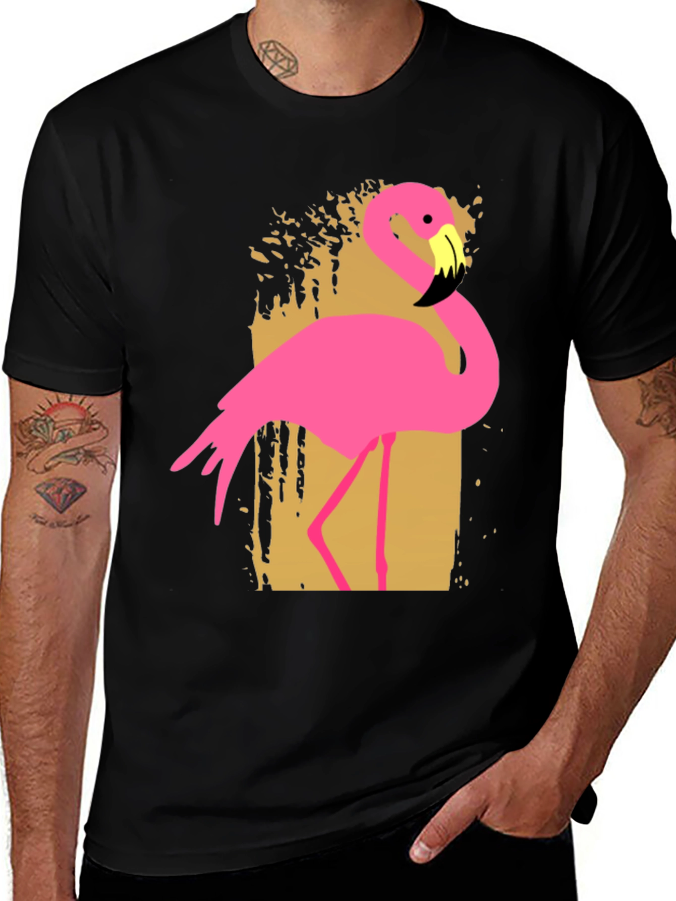 Pink Flamingo Graphic Tee - Tropical Style