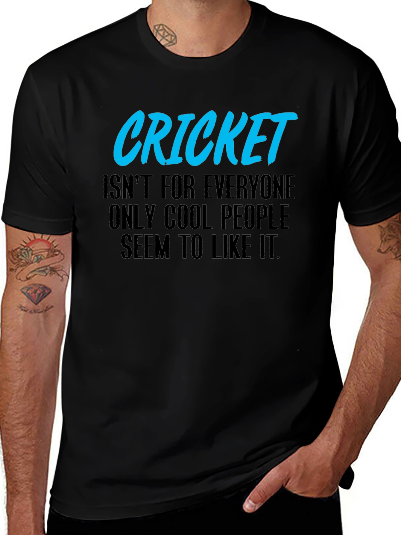 Variant 19 of Cool Cricket Fan Black Graphic T-Shirt