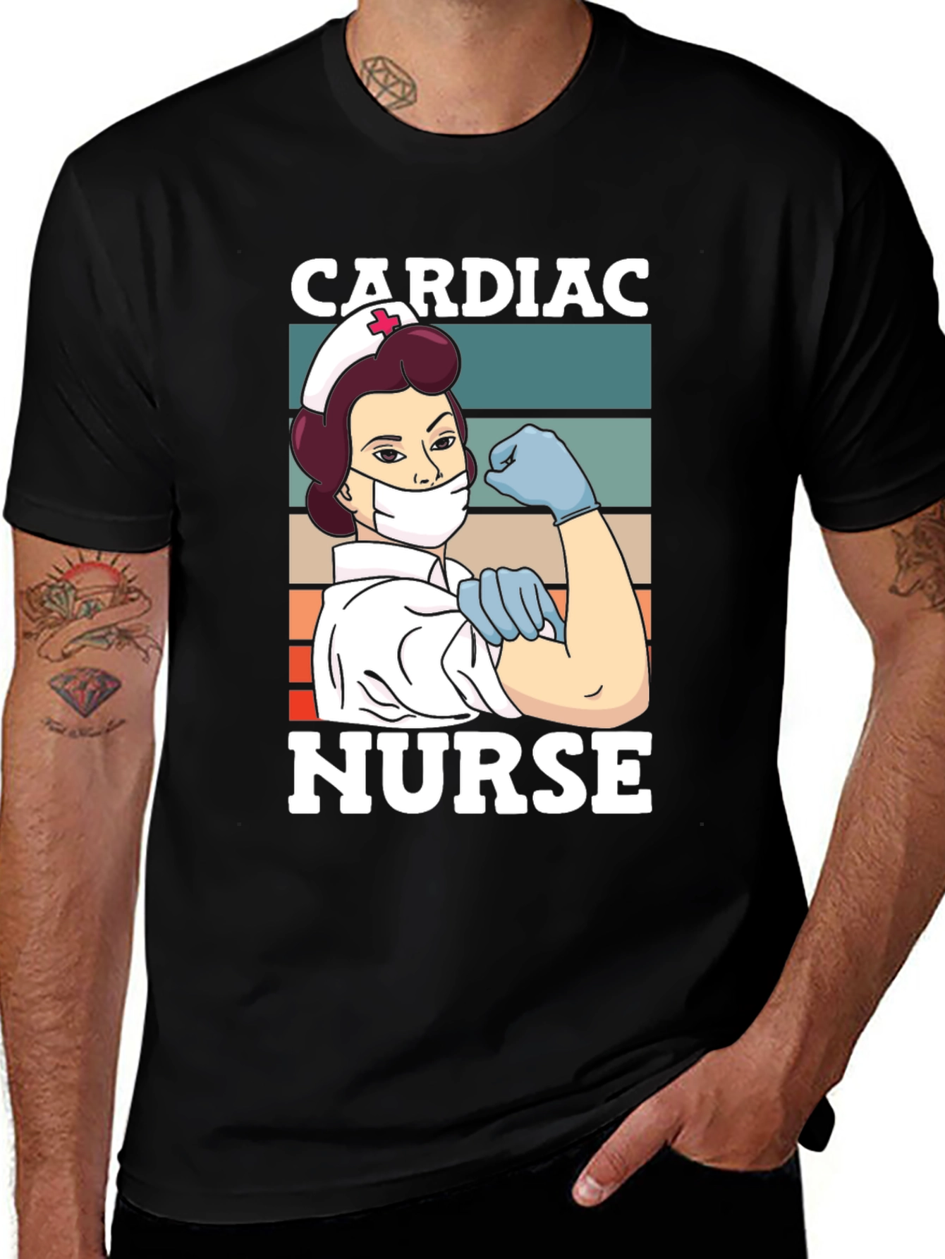 Variant 5 of Cardiac Nurse T-Shirt - Strong Women's Design