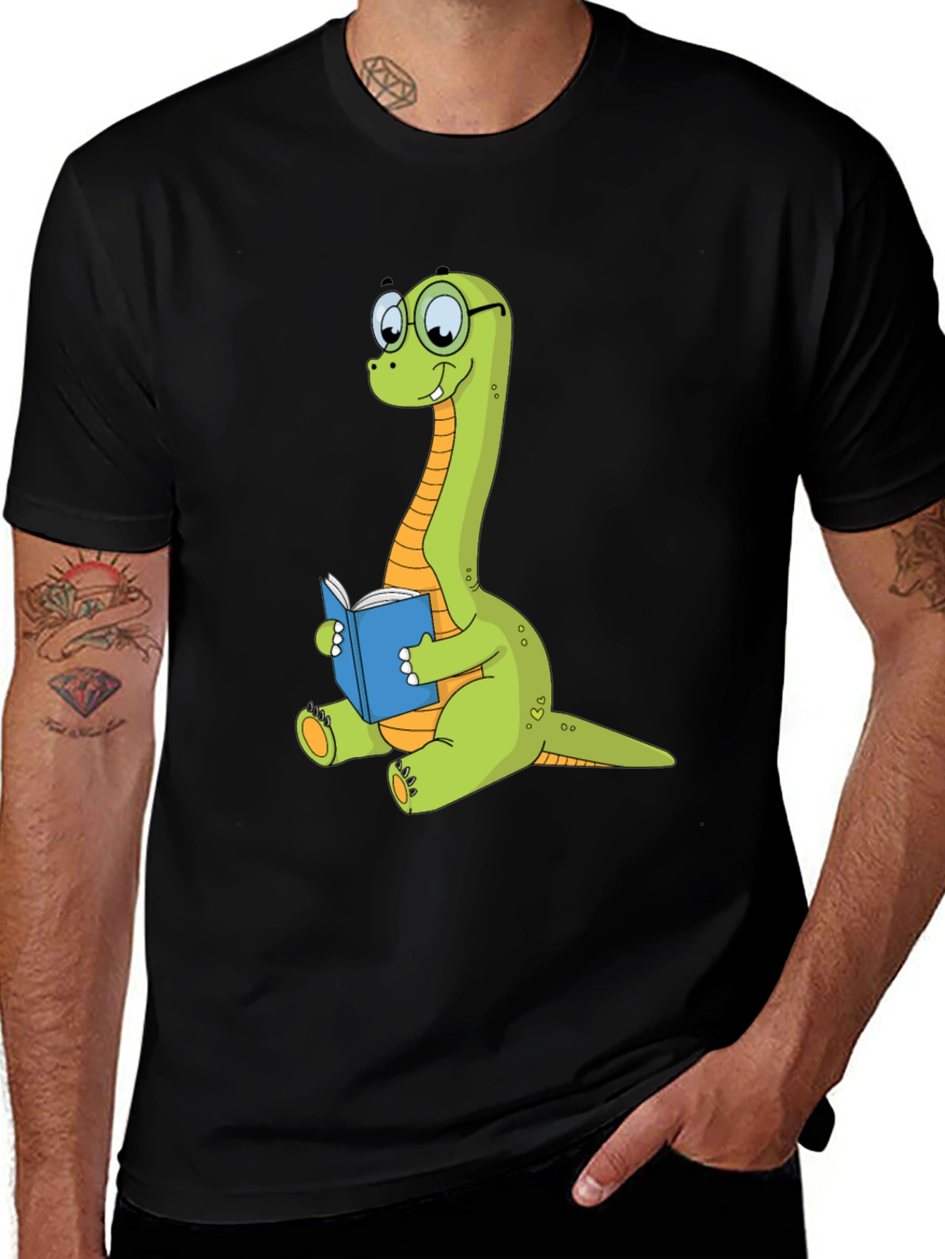 Variant 16 of Dinosaur Reading Book Graphic Tee