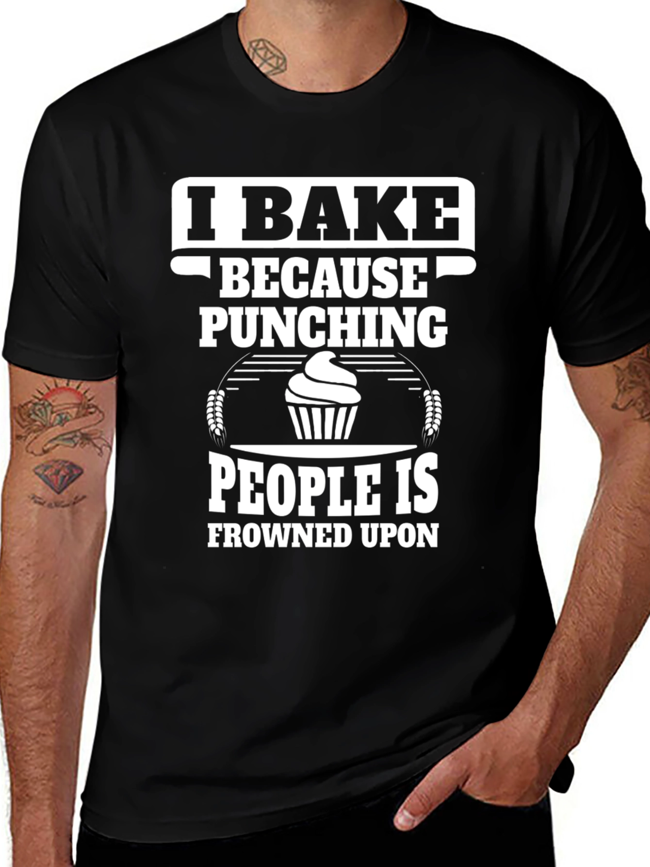 Variant 16 of I Bake Because Punching People Is Frowned Upon T-Shirt