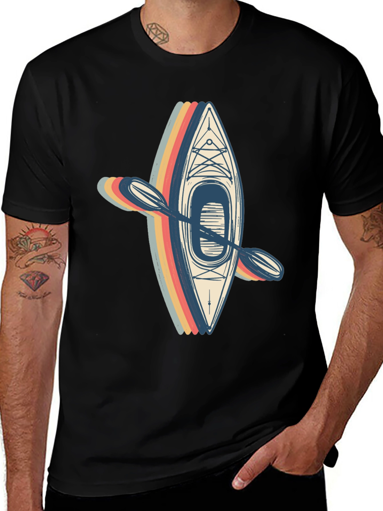 Variant 12 of Retro Kayak T-Shirt - Adventure Ready!