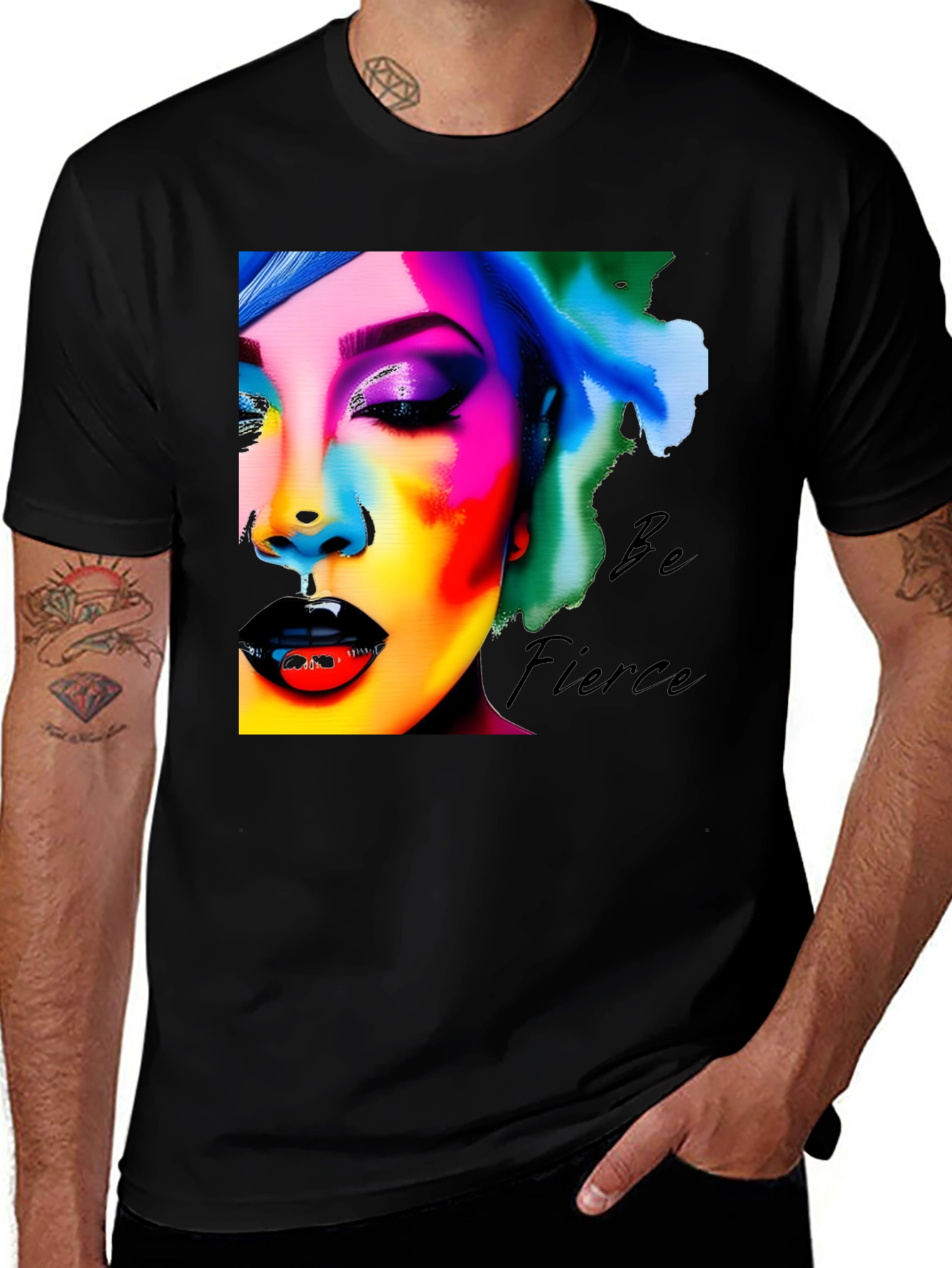 Variant 12 of Be Fierce Graphic Tee - Colorful Statement Shirt