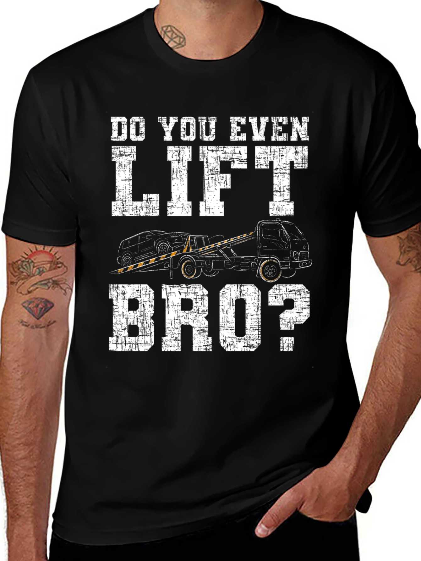 Variant 4 of Do You Even Lift Bro? Tow Truck Graphic Tee