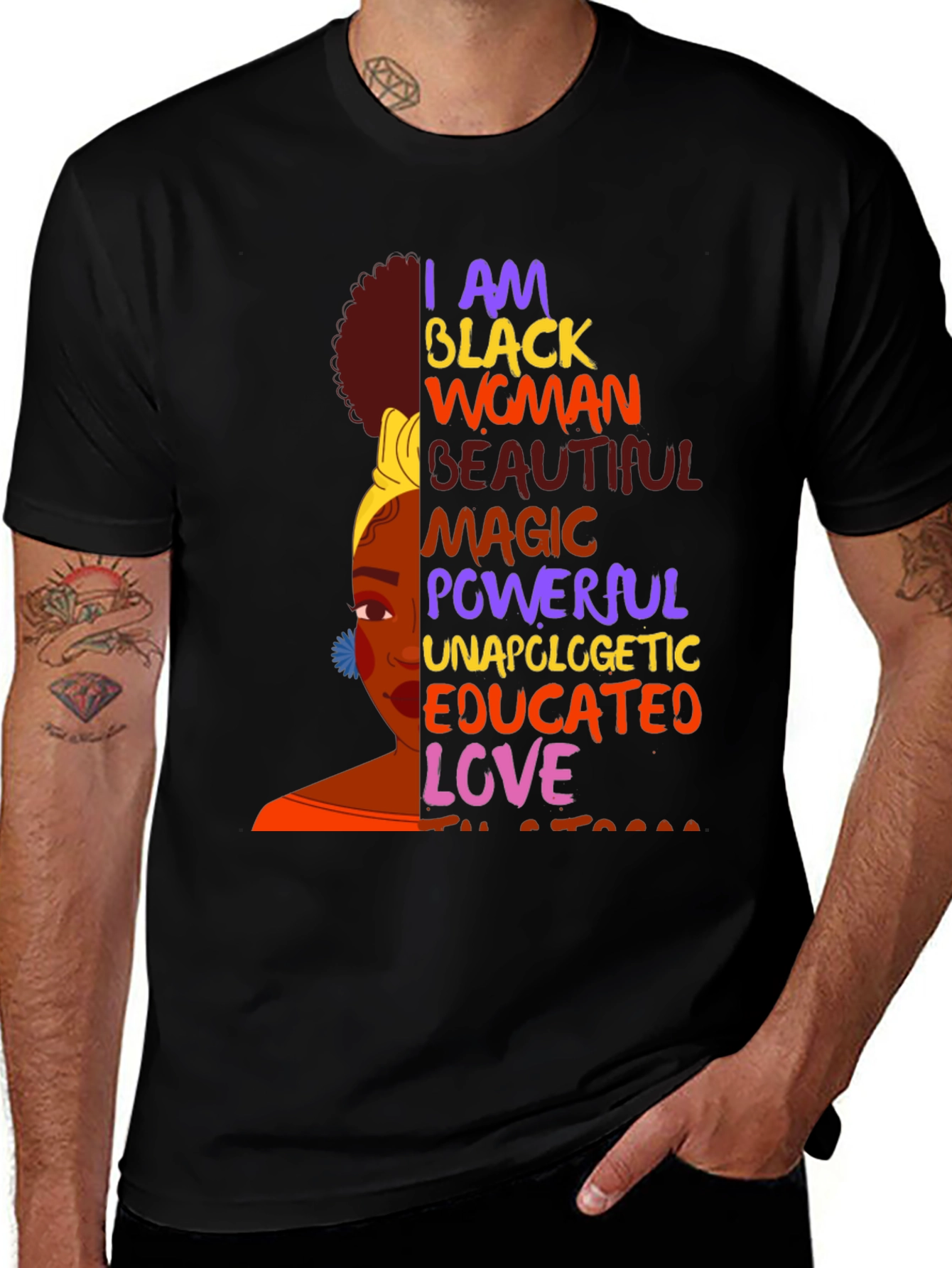 Variant 25 of Empowered Black Woman Graphic Tee - Black Pride